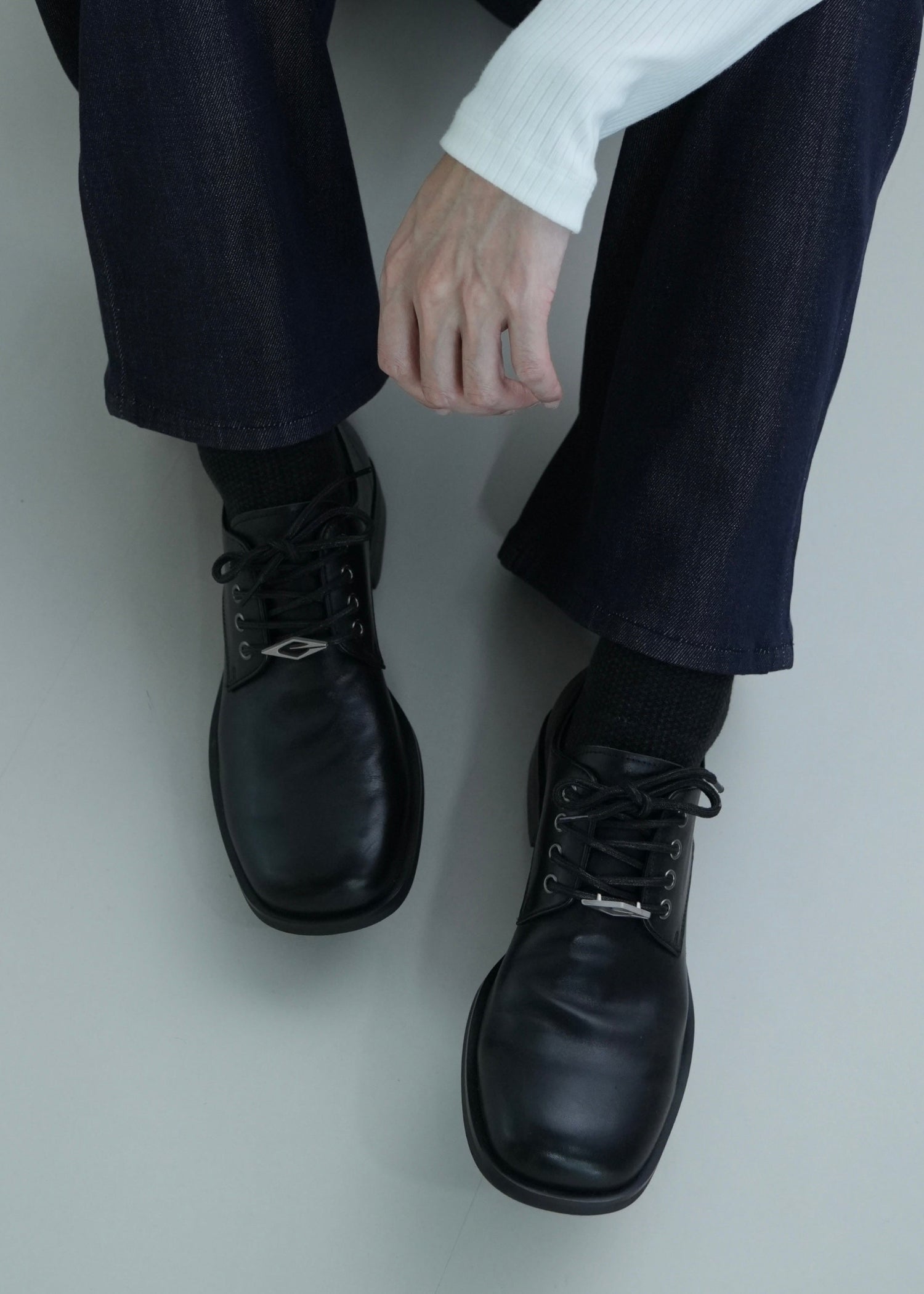 Leather Derby Shoes Black
