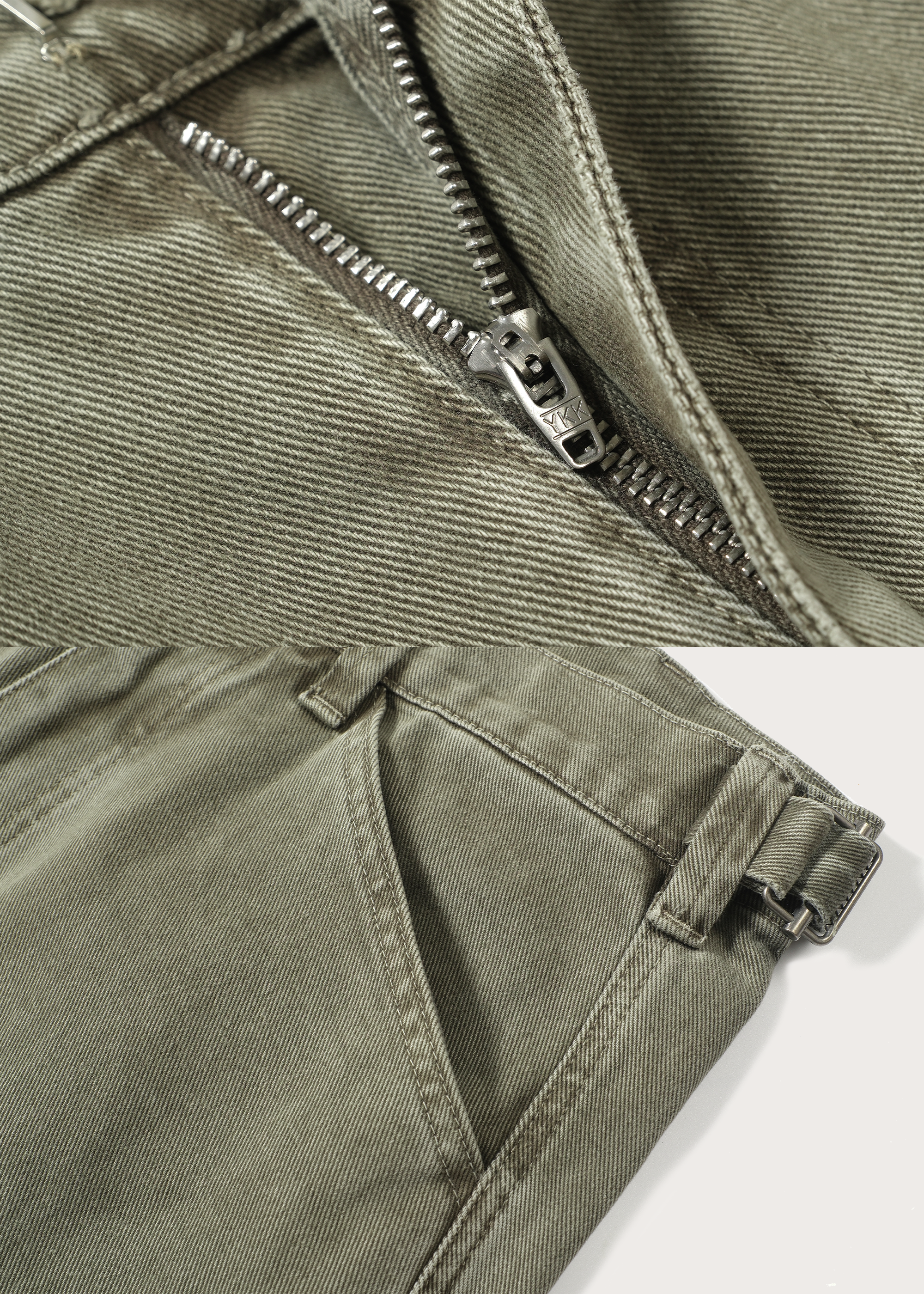 Loose-Fit Adjustable-Waistband Jeans Green