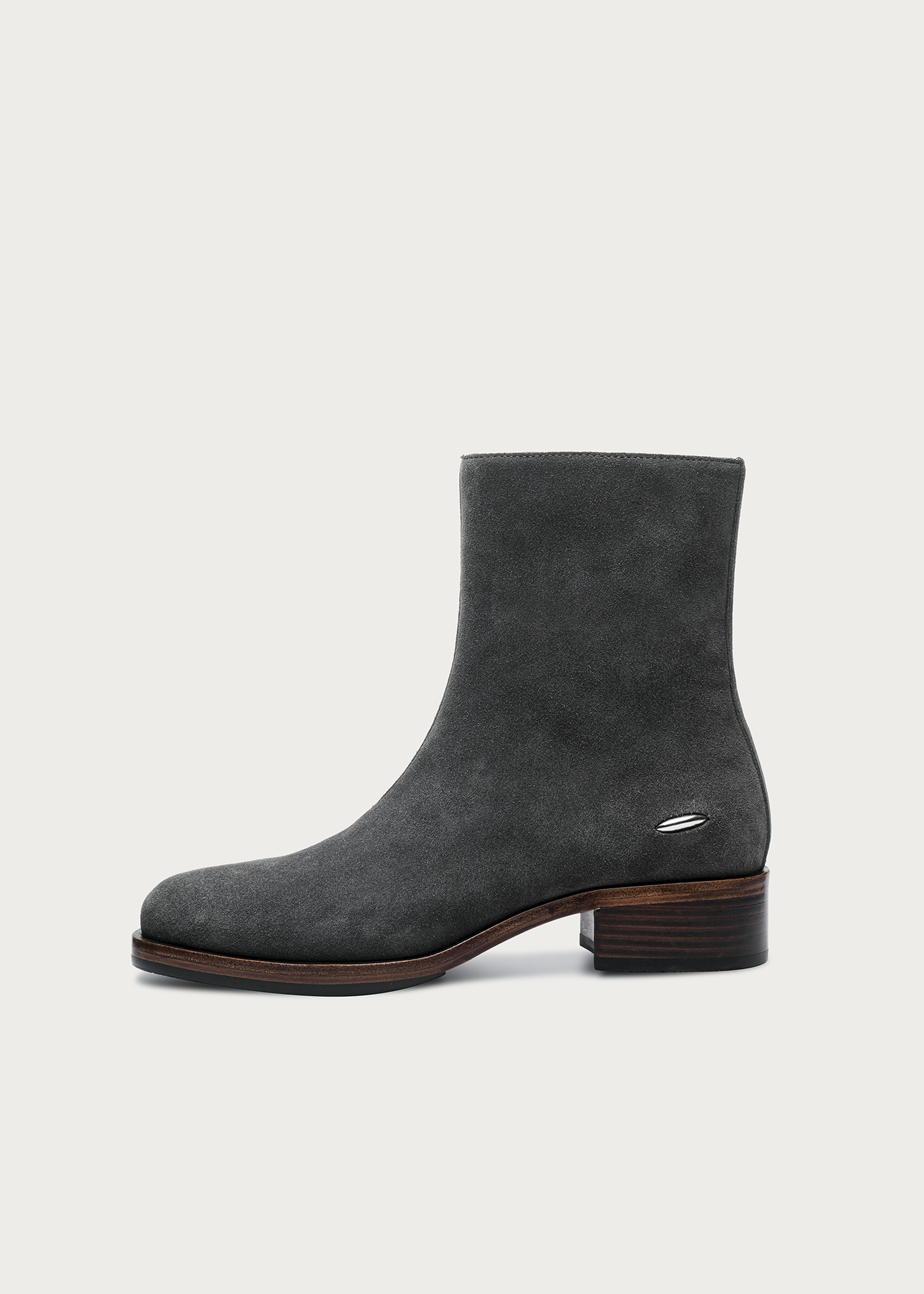 Suede Ankle Boots Gray front view