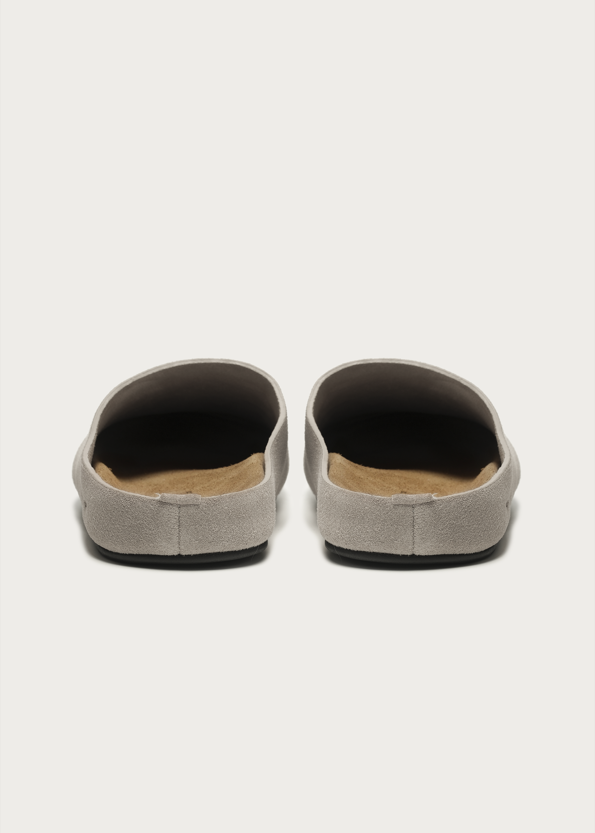 Cloud-Feel Suede Clogs Light Gray