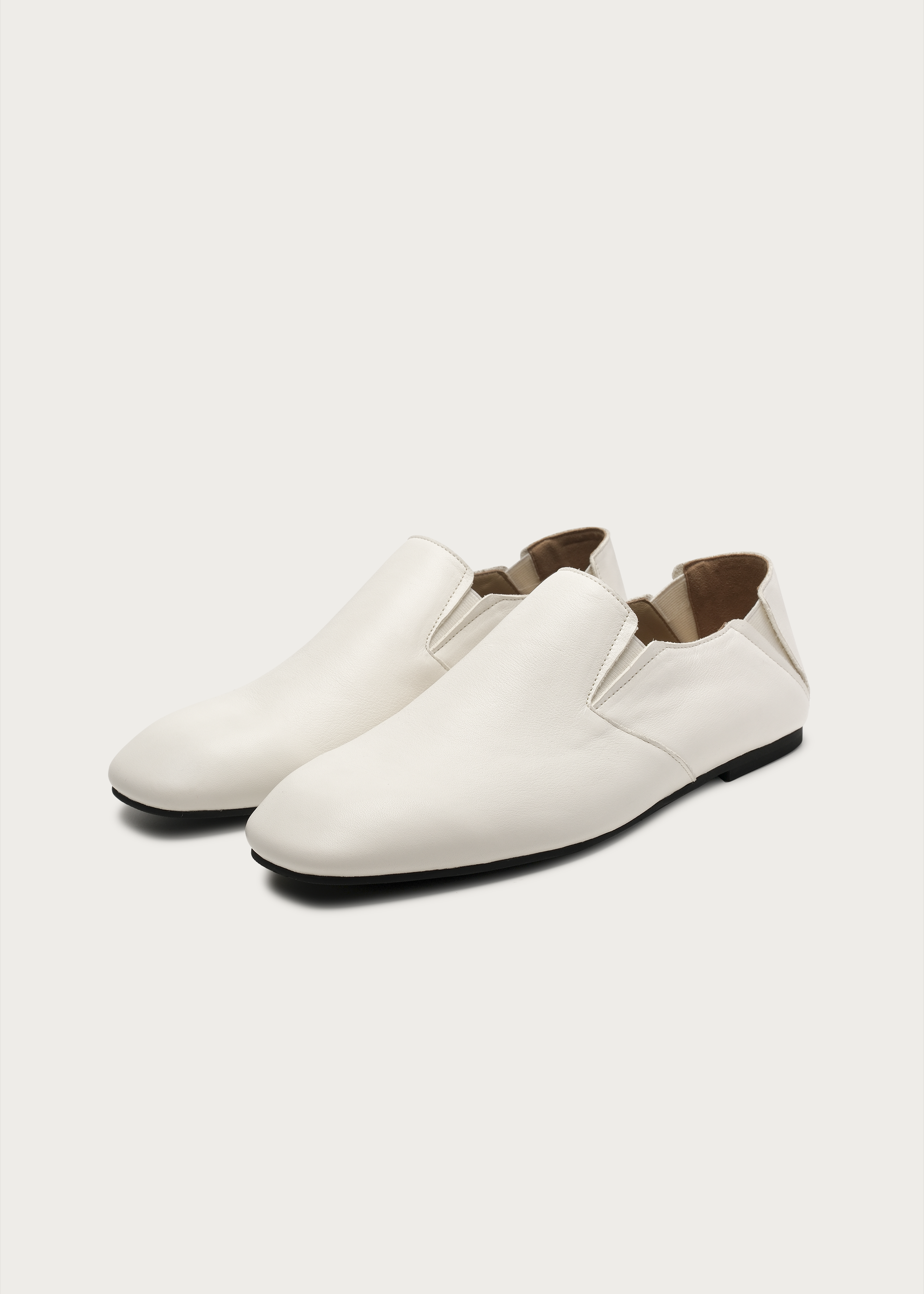 Slip-on leather loafers White