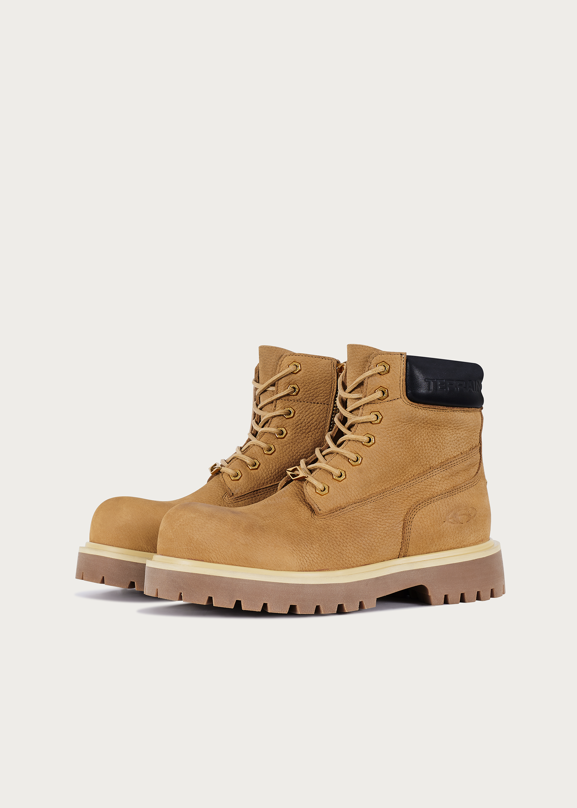 Cowhide Workwear Boots Khaki