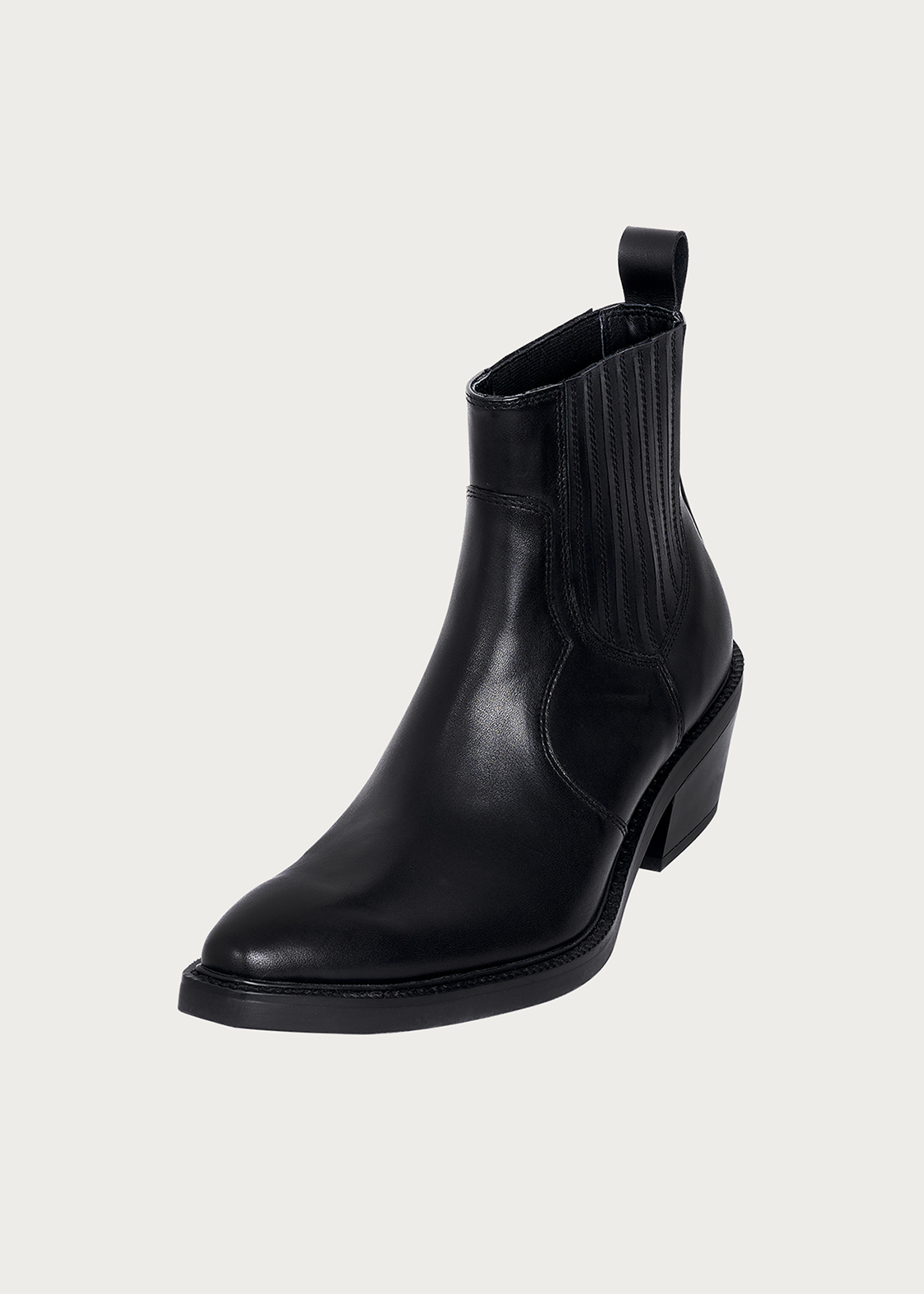 Pointed-Toe Calfskin Chelsea Boots Obsidian Black