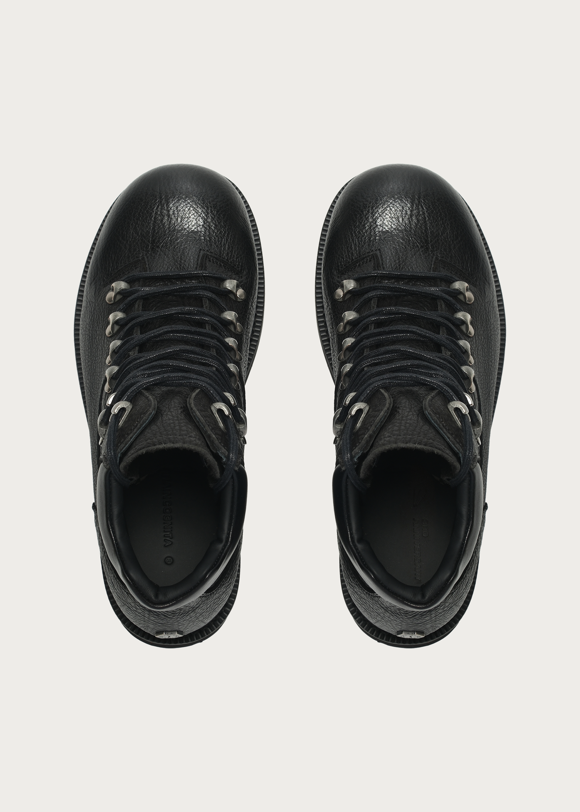 Work-Style Leather Boots Black
