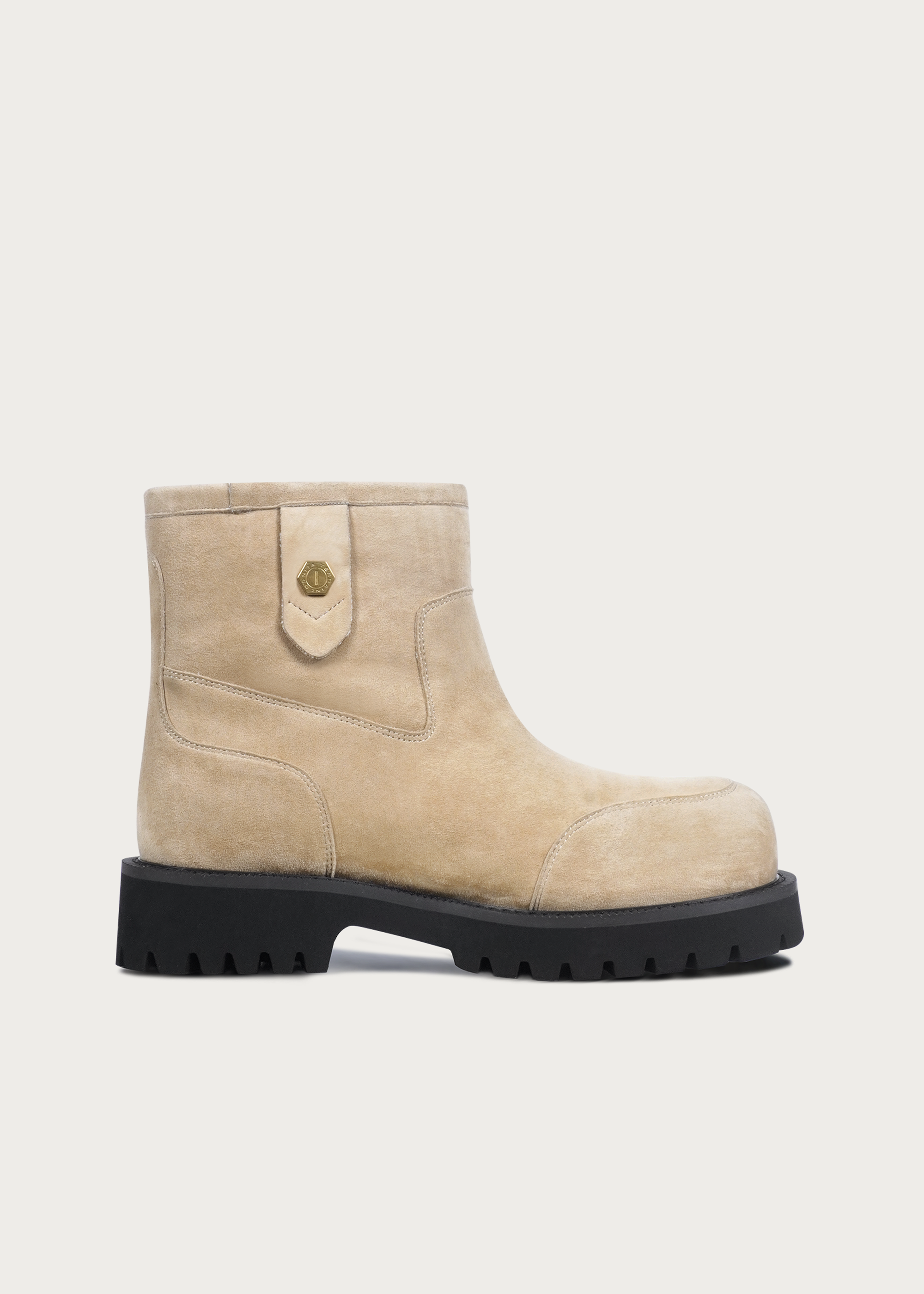 Fleece Mid-Top Snow Boots Light Cream Brown