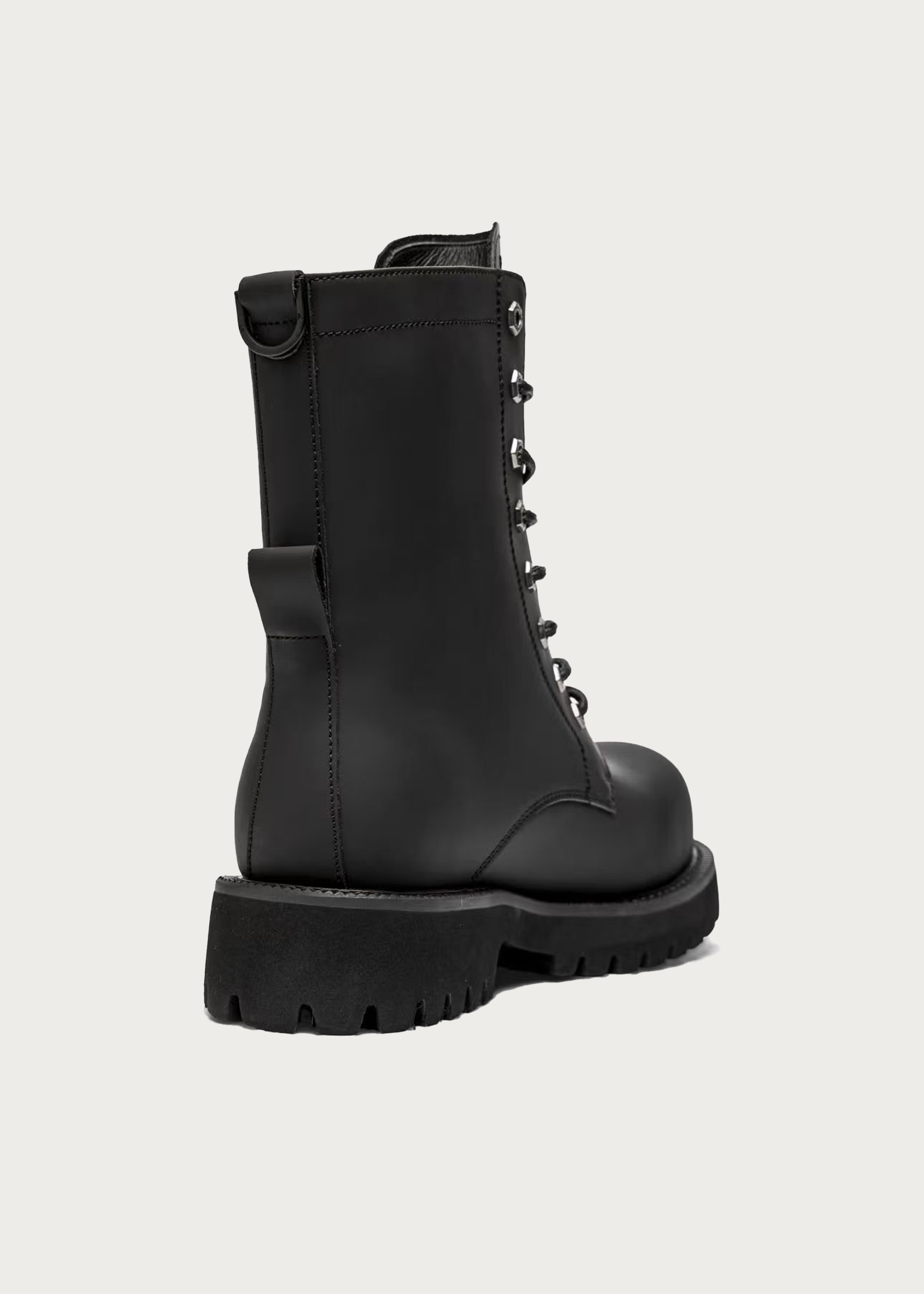 8-Eyelet Mid-Calf Boots Matte Black