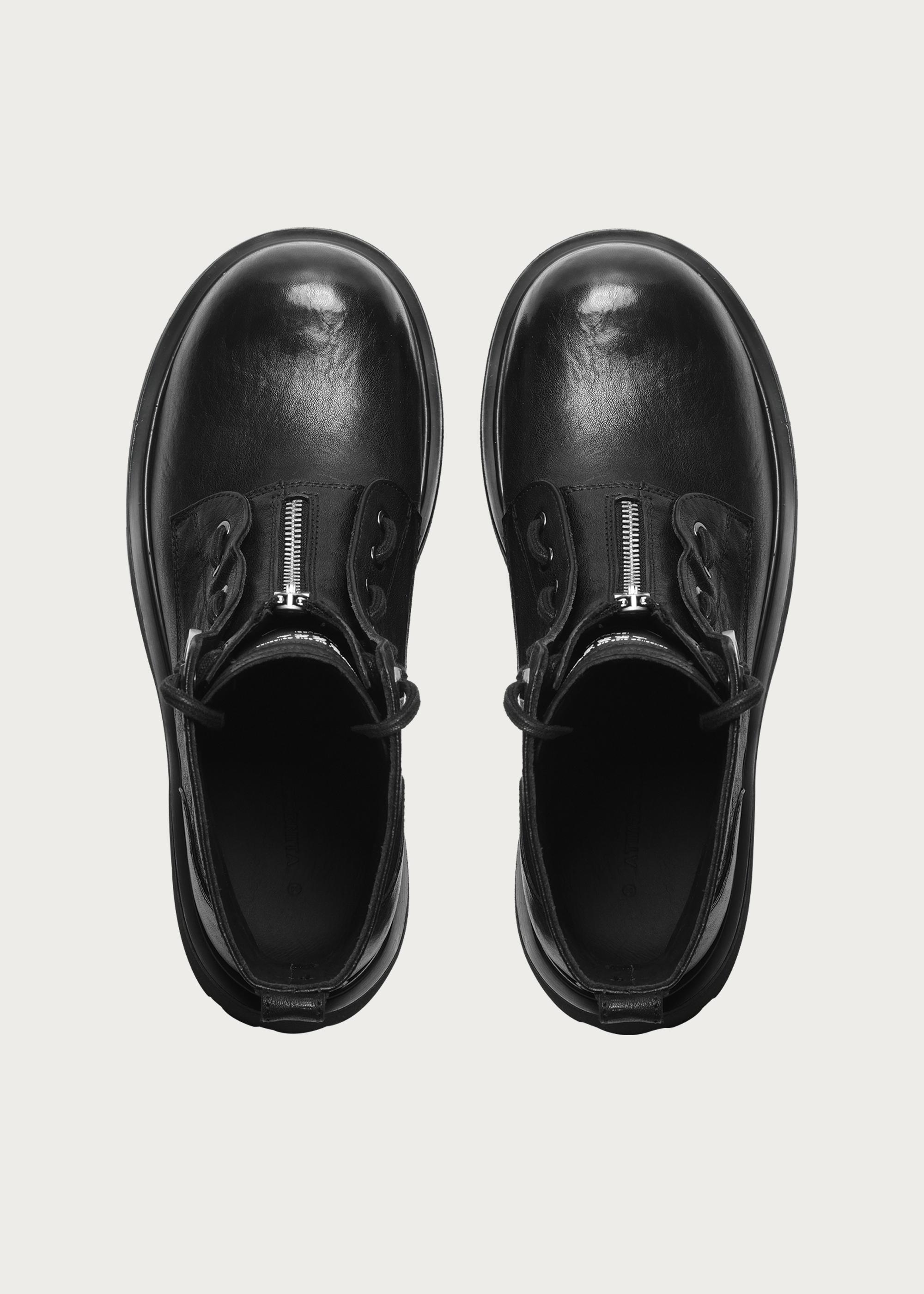 Horsehide Zipper Workwear Boots Black