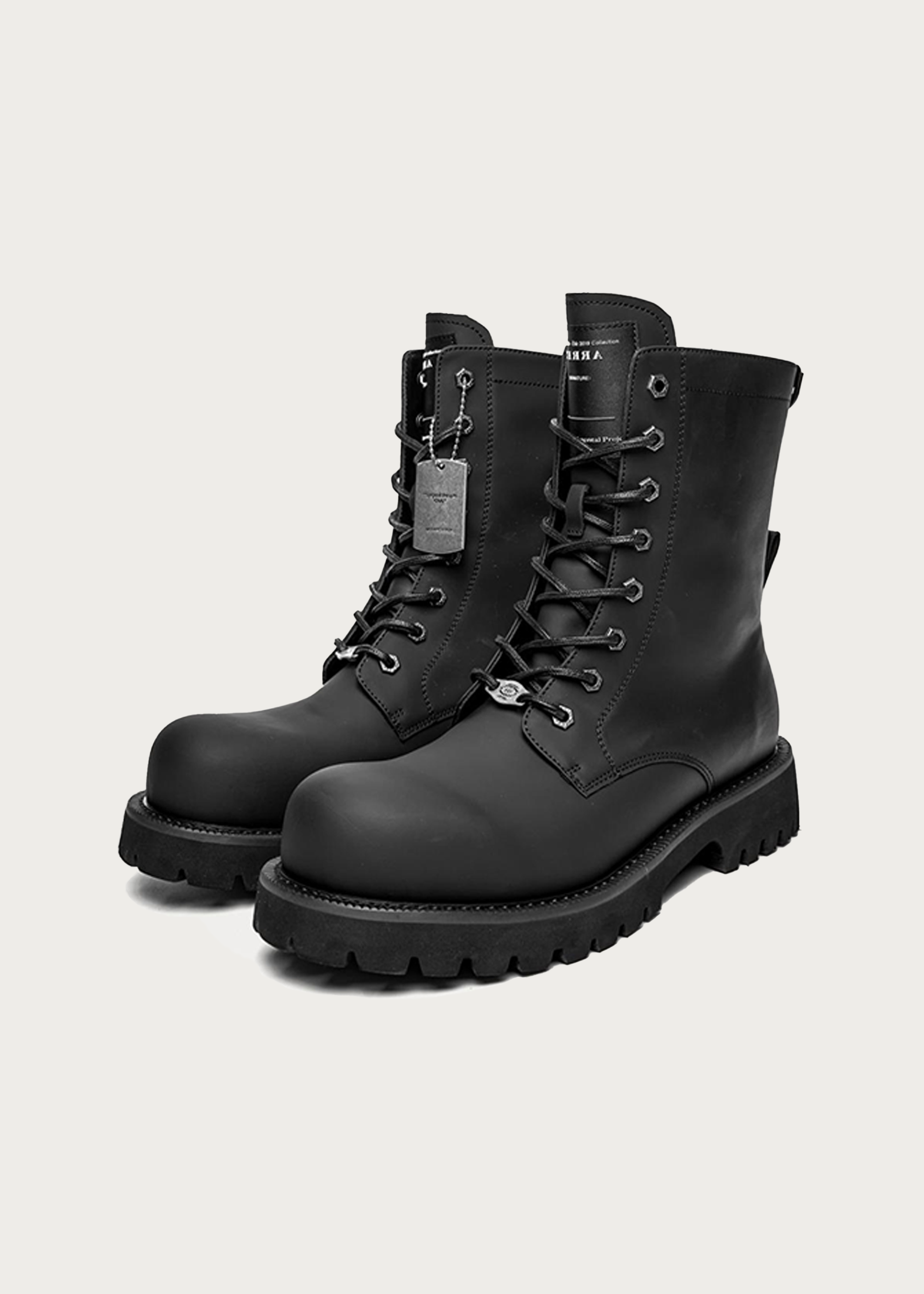 8-Eyelet Mid-Calf Boots Matte Black