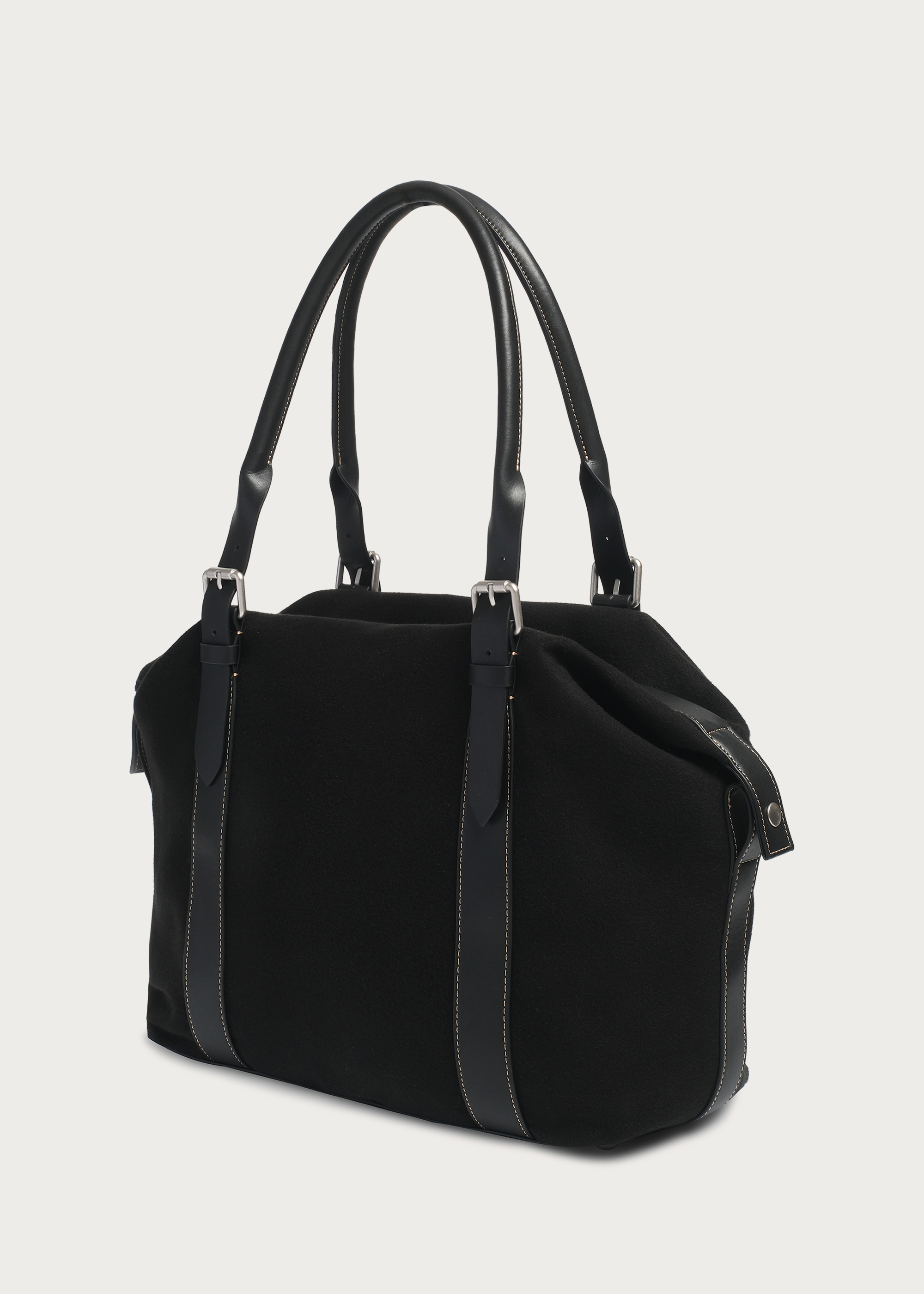 Suede and Leather Patchwork Shoulder Crossbody Bag