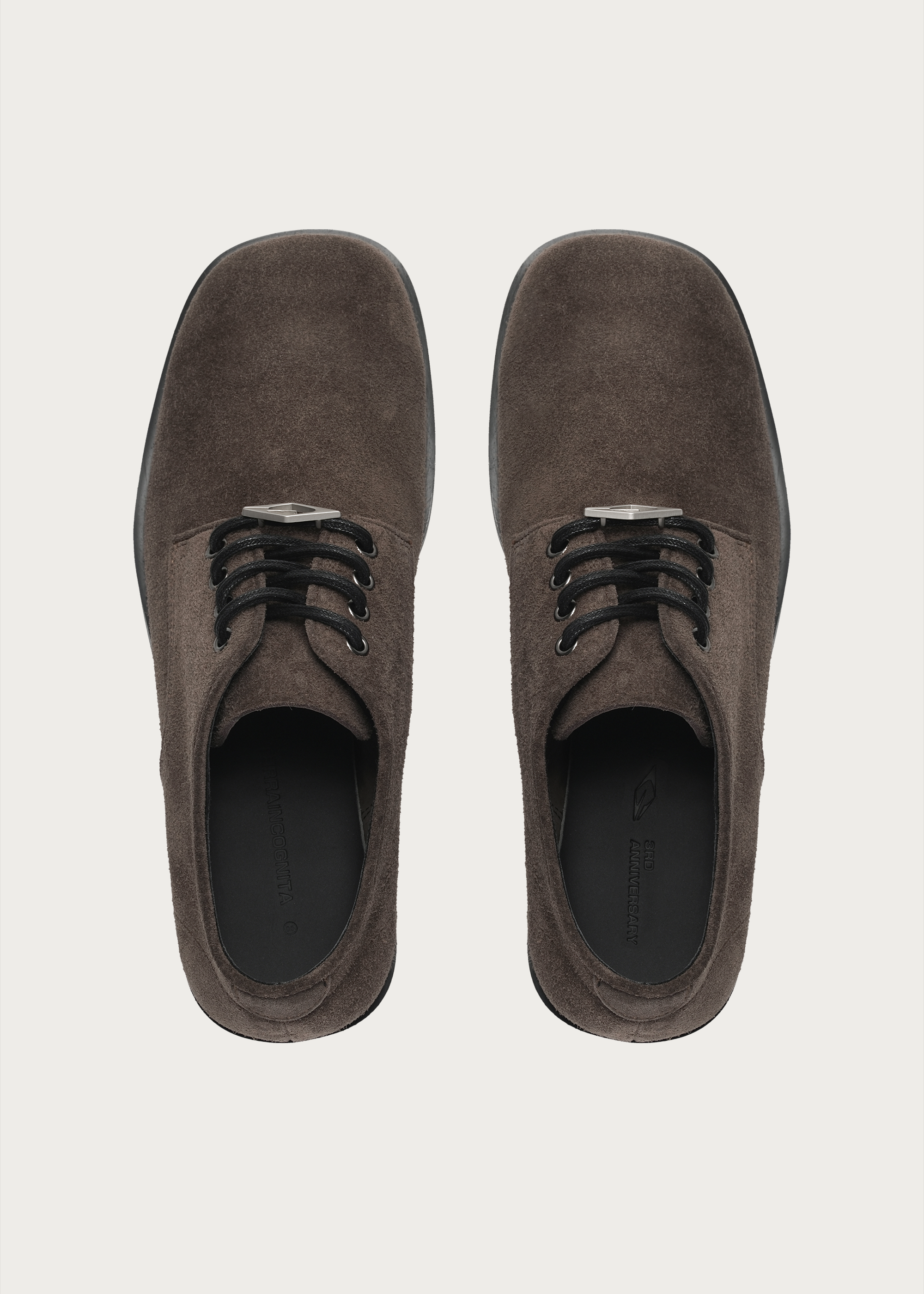 Suede Derby Shoes Brownish Gray