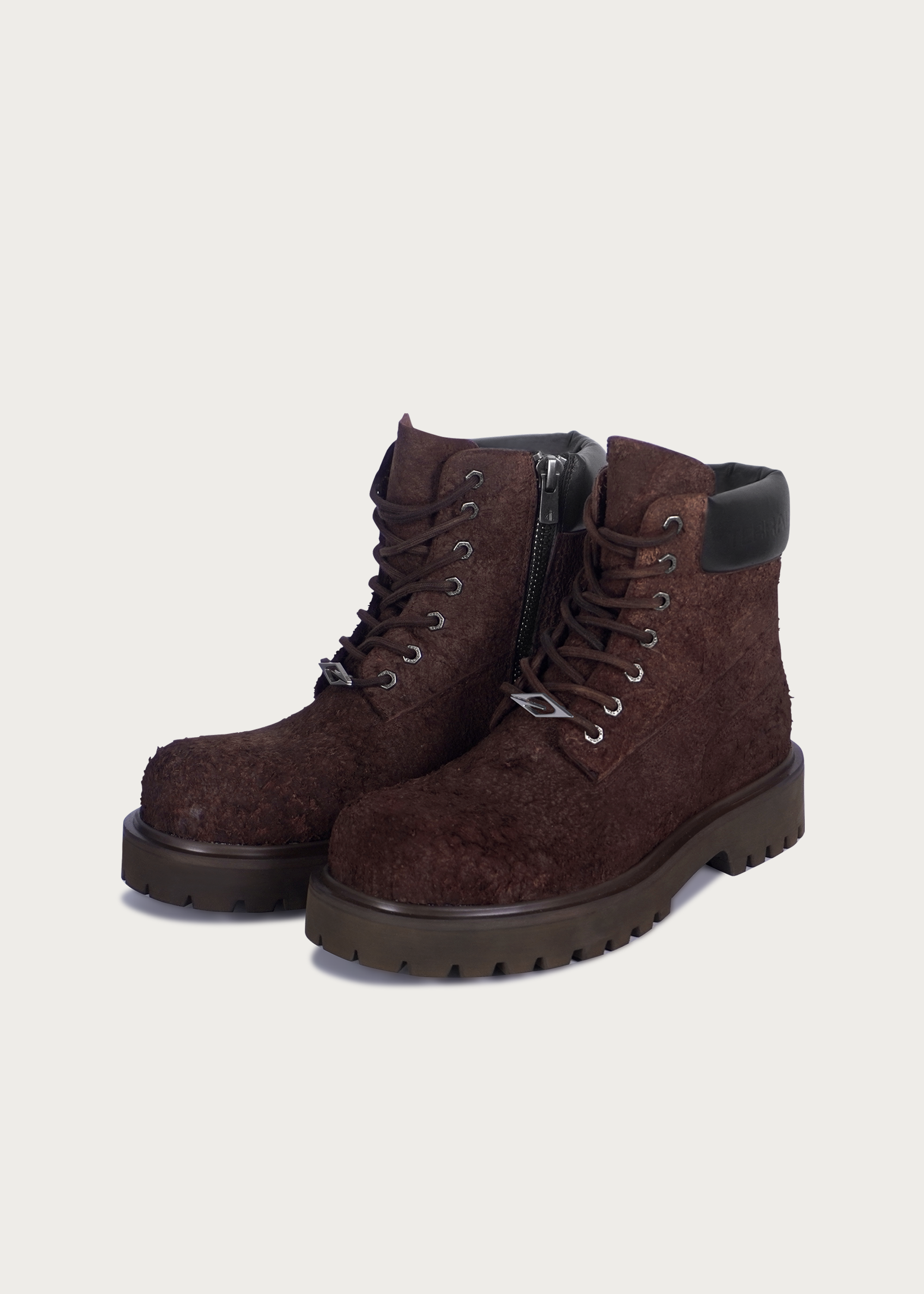 Suede Workwear Boots Brownish Red