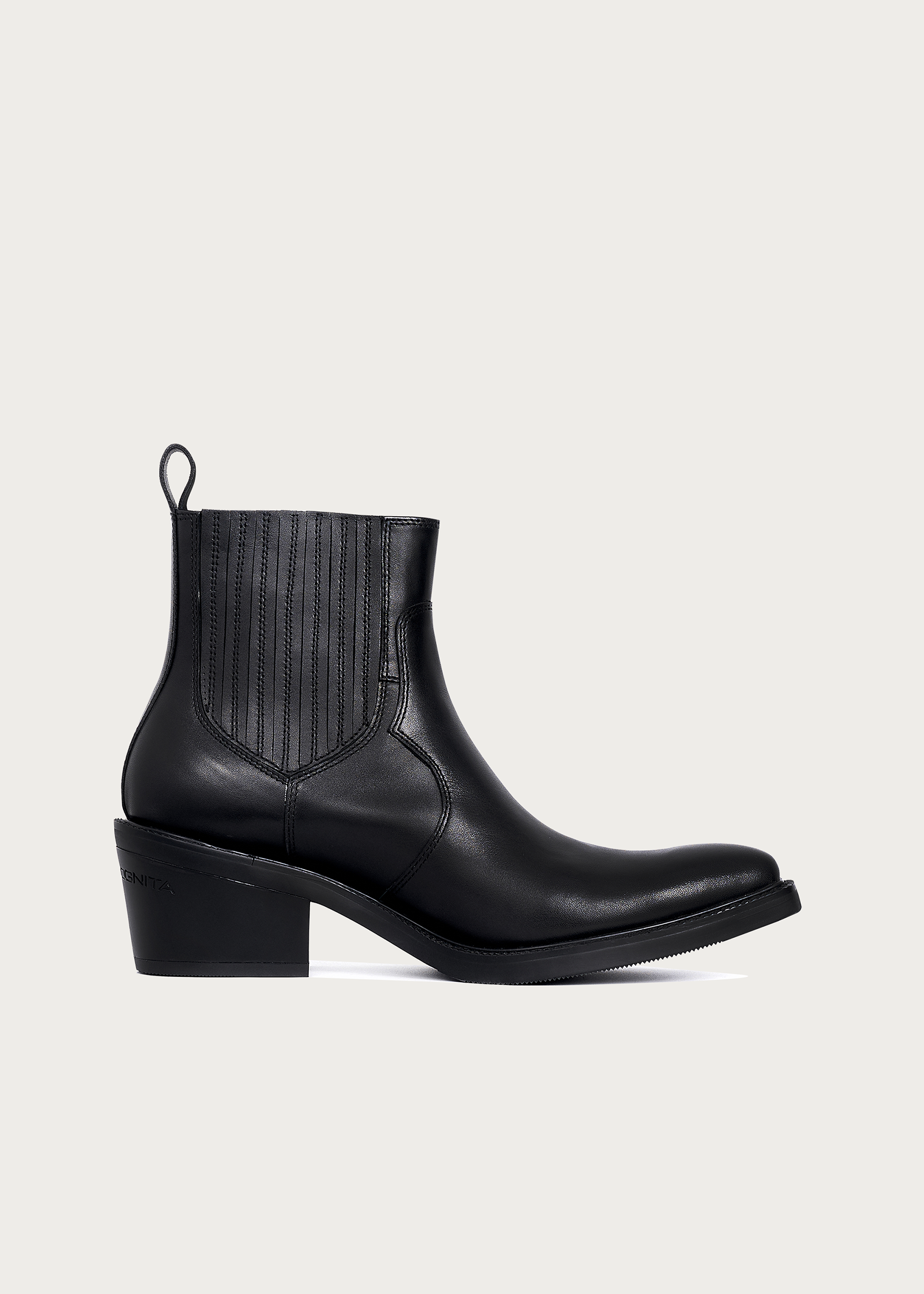 Pointed-Toe Calfskin Chelsea Boots Obsidian Black
