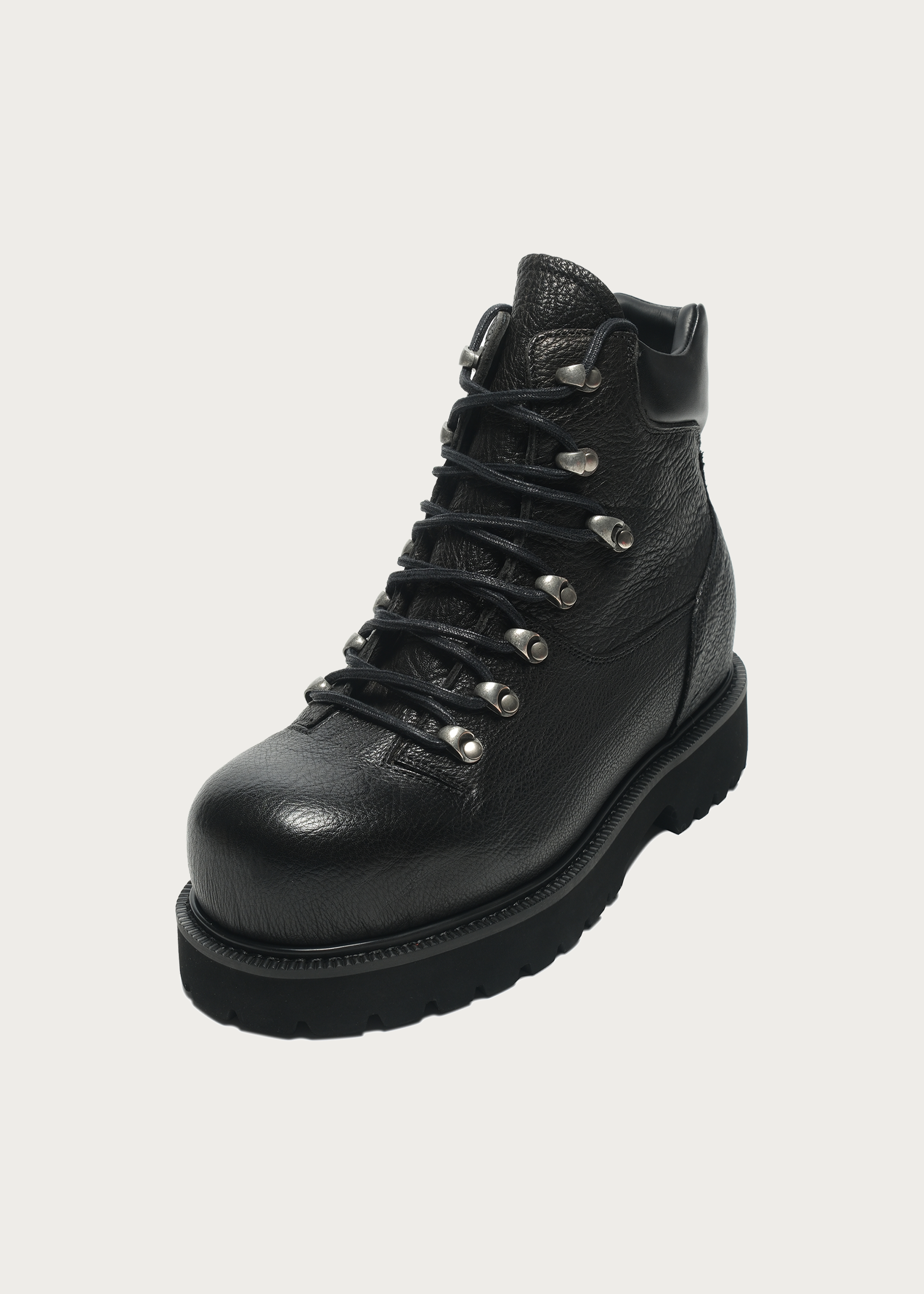 Work-Style Leather Boots Black