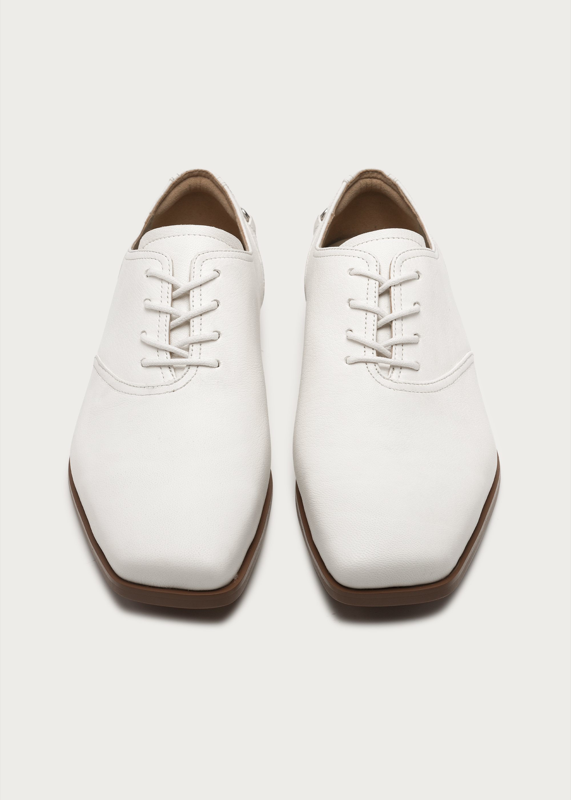 Metal-buckle Derby shoes White