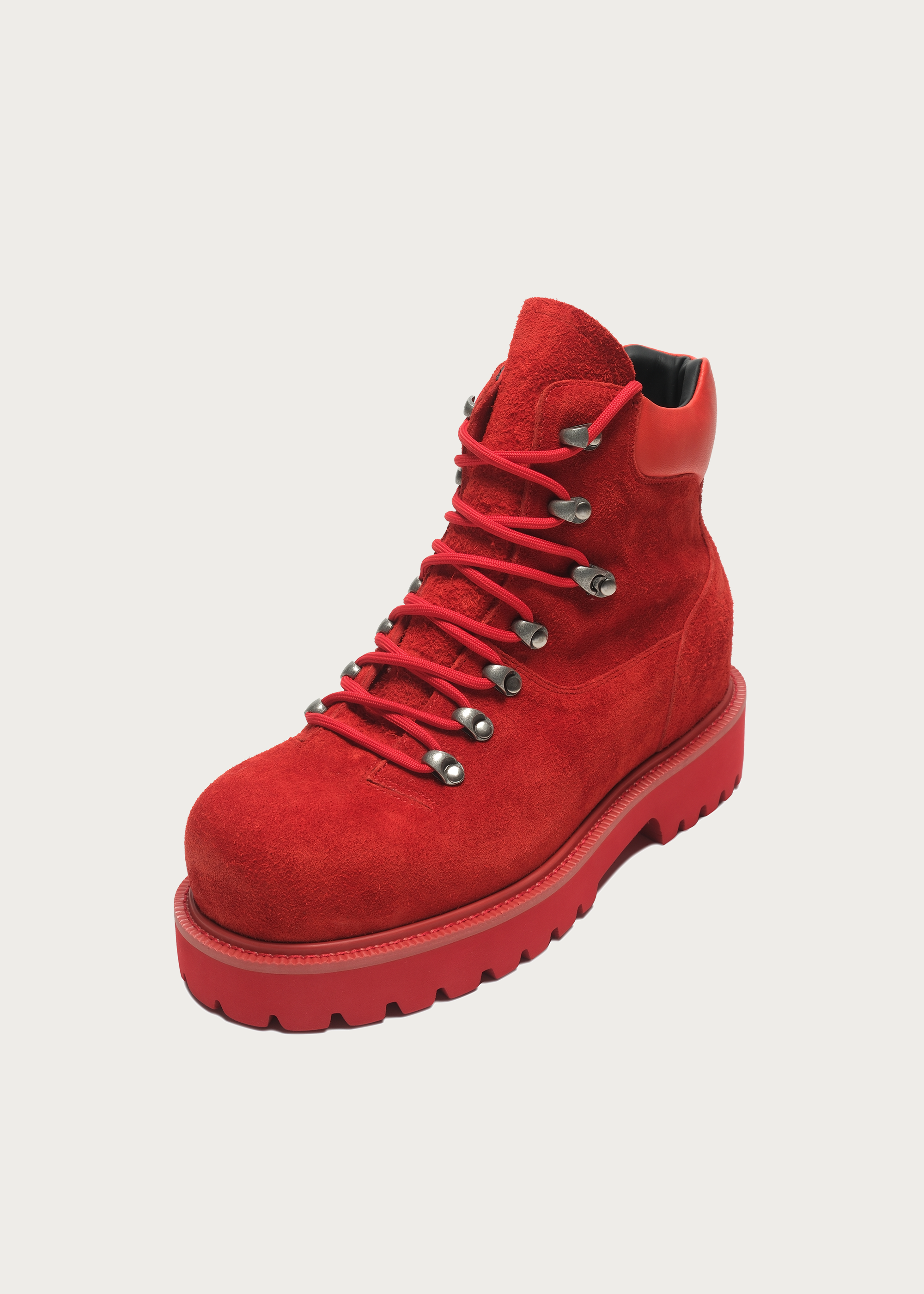 Work-Style Suede Boots Red