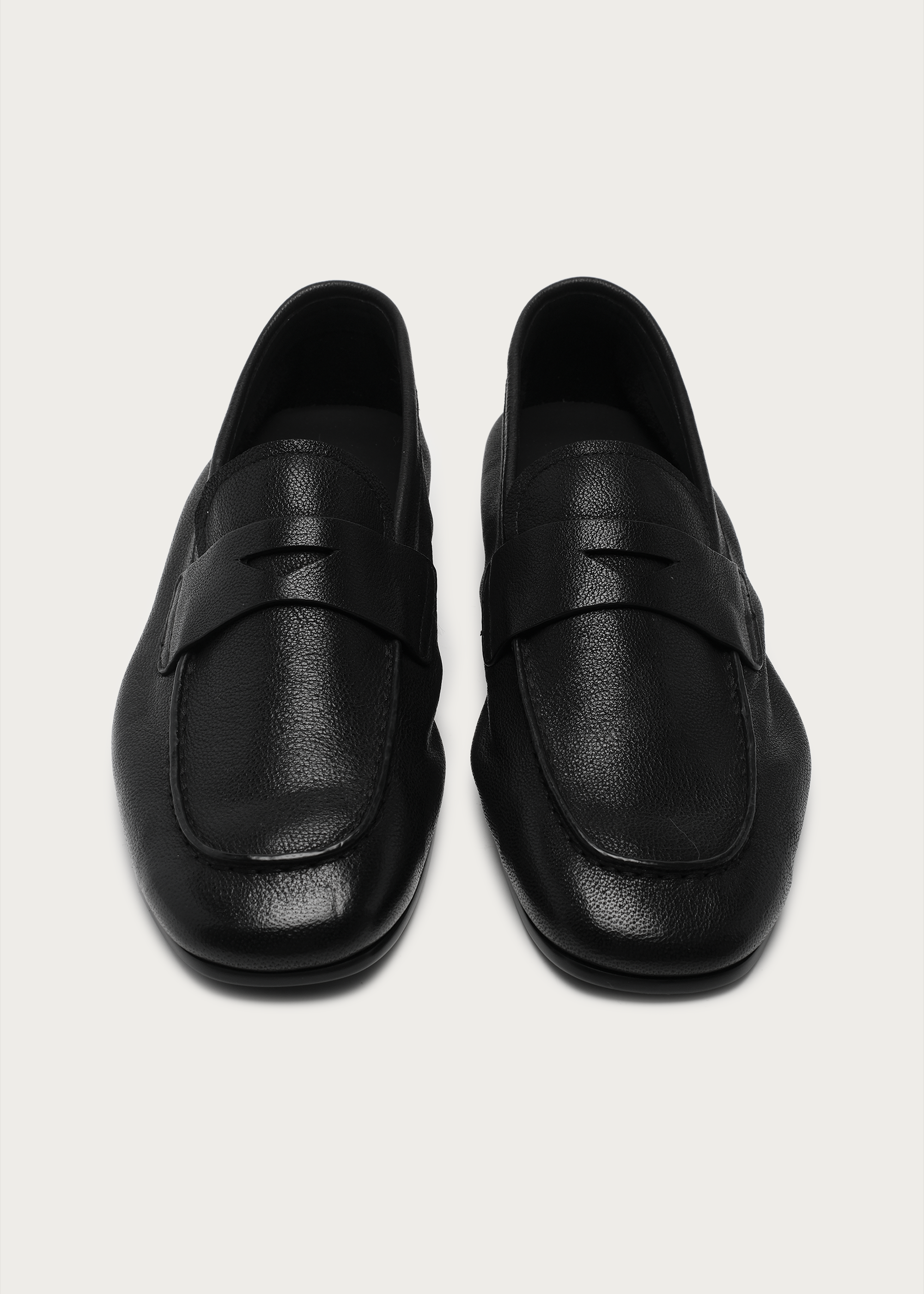 Camel leather loafers Black