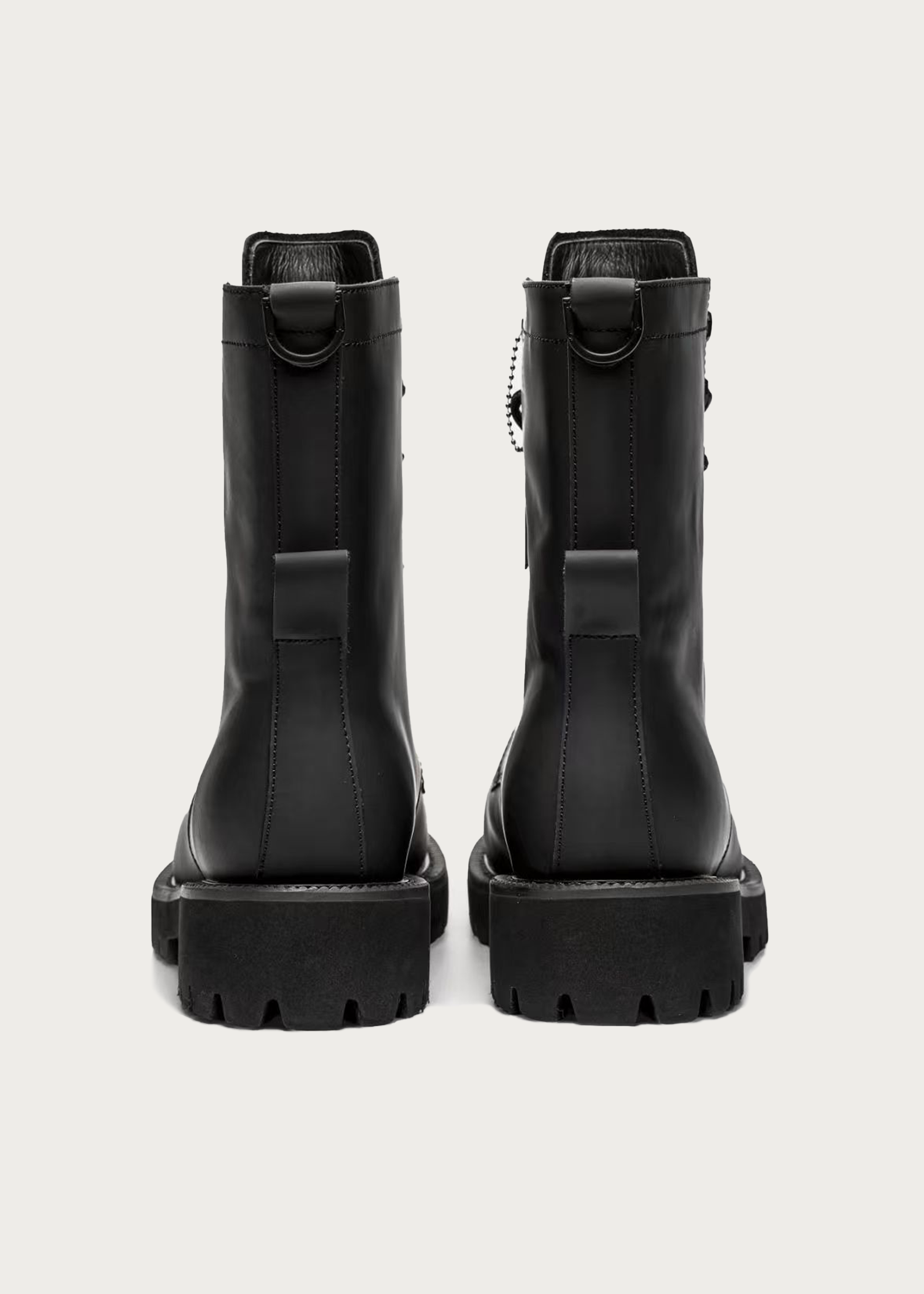 8-Eyelet Mid-Calf Boots Matte Black