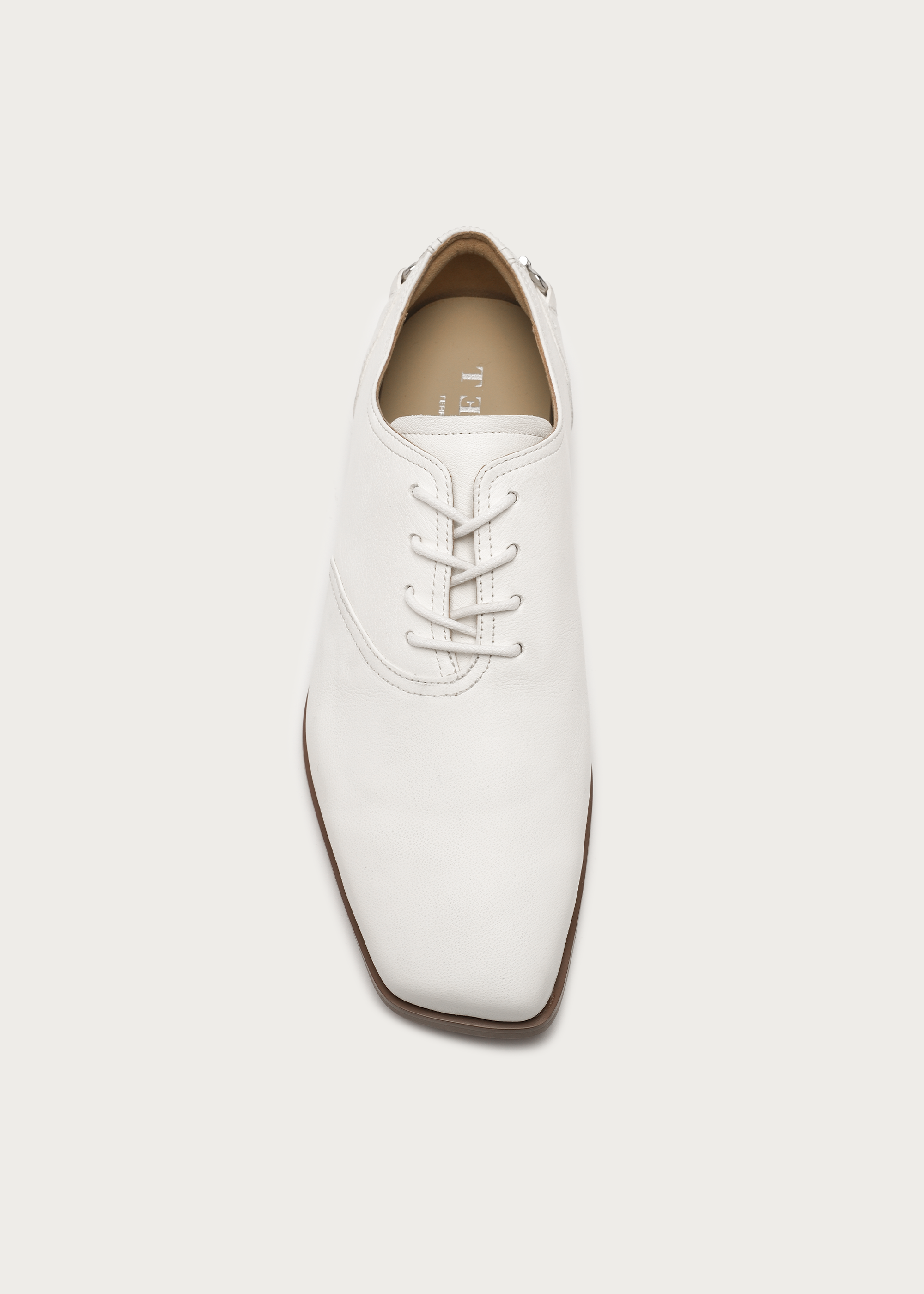 Metal-buckle Derby shoes White