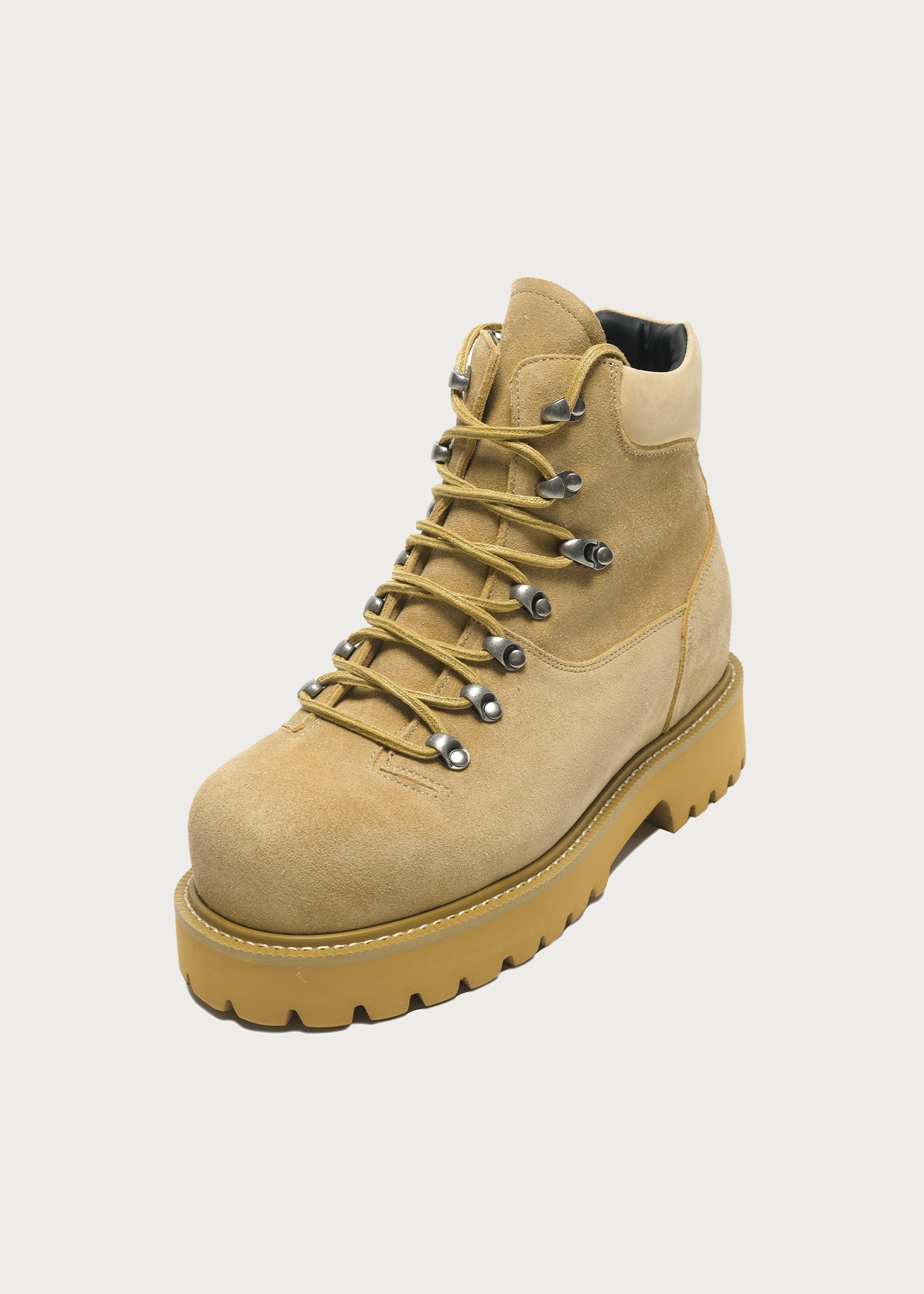 Work-Style Suede Boots Khaki