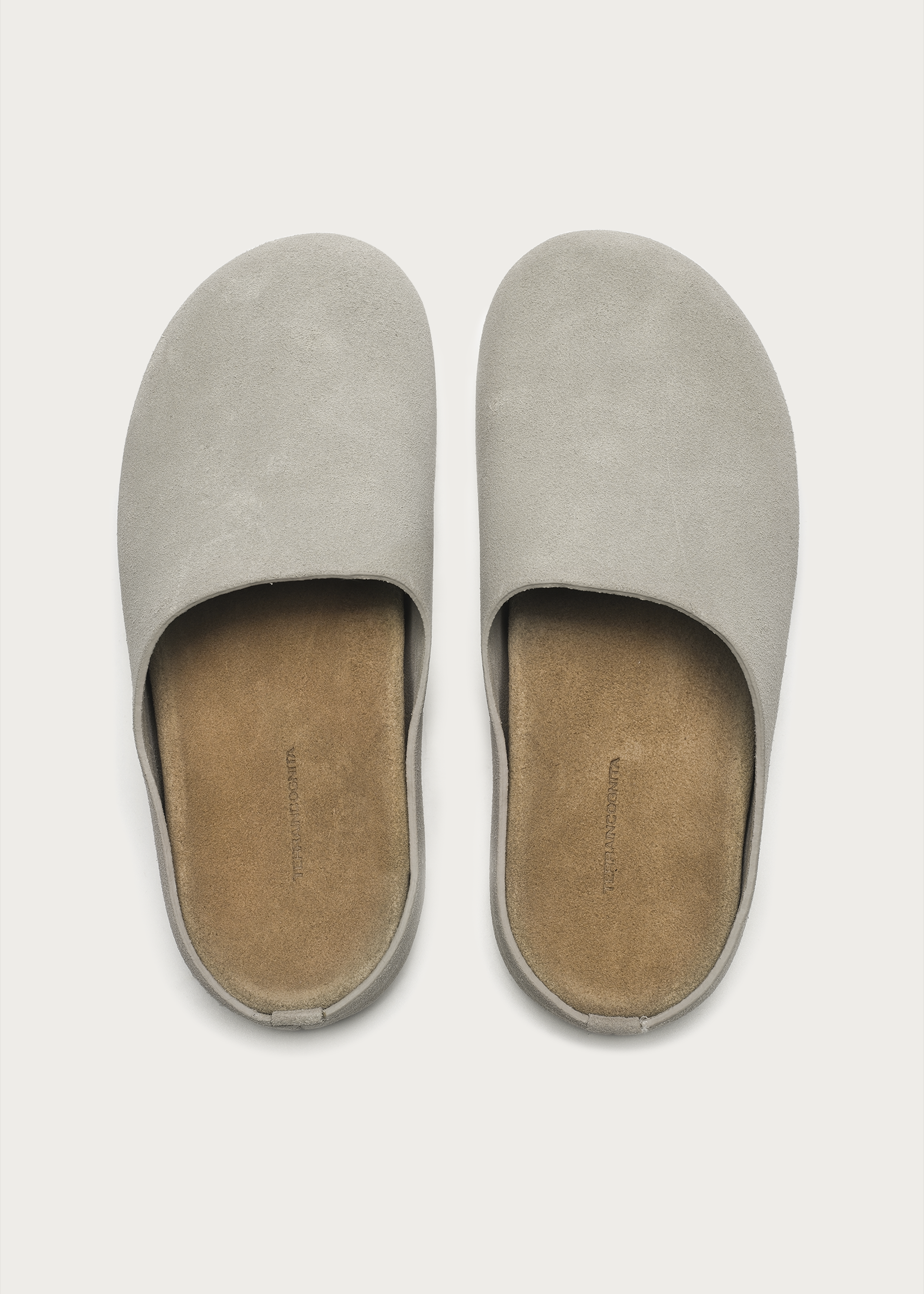 Cloud-Feel Suede Clogs Light Gray