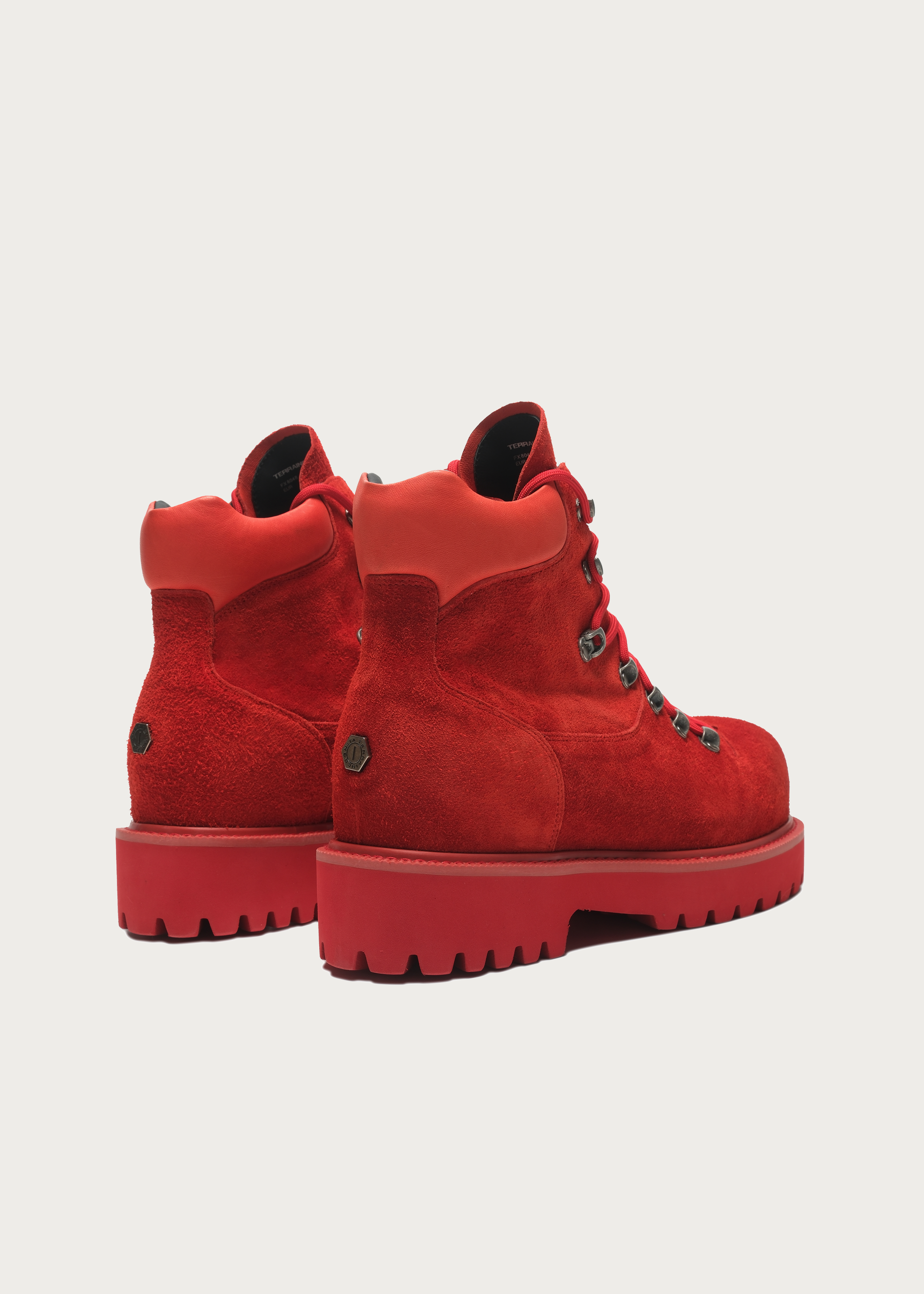 Work-Style Suede Boots Red