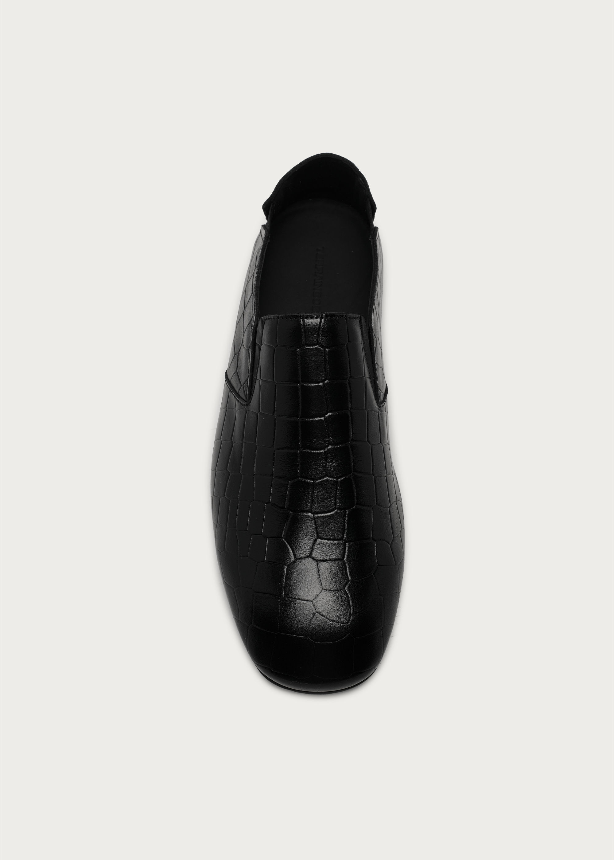 Slip-on Embossed leather loafers Black