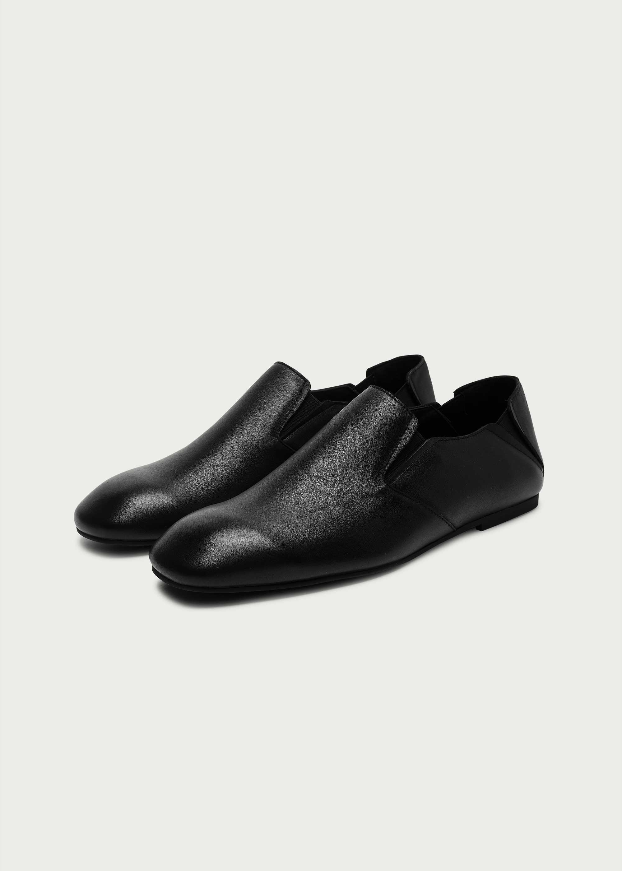 Slip-on leather loafers Black