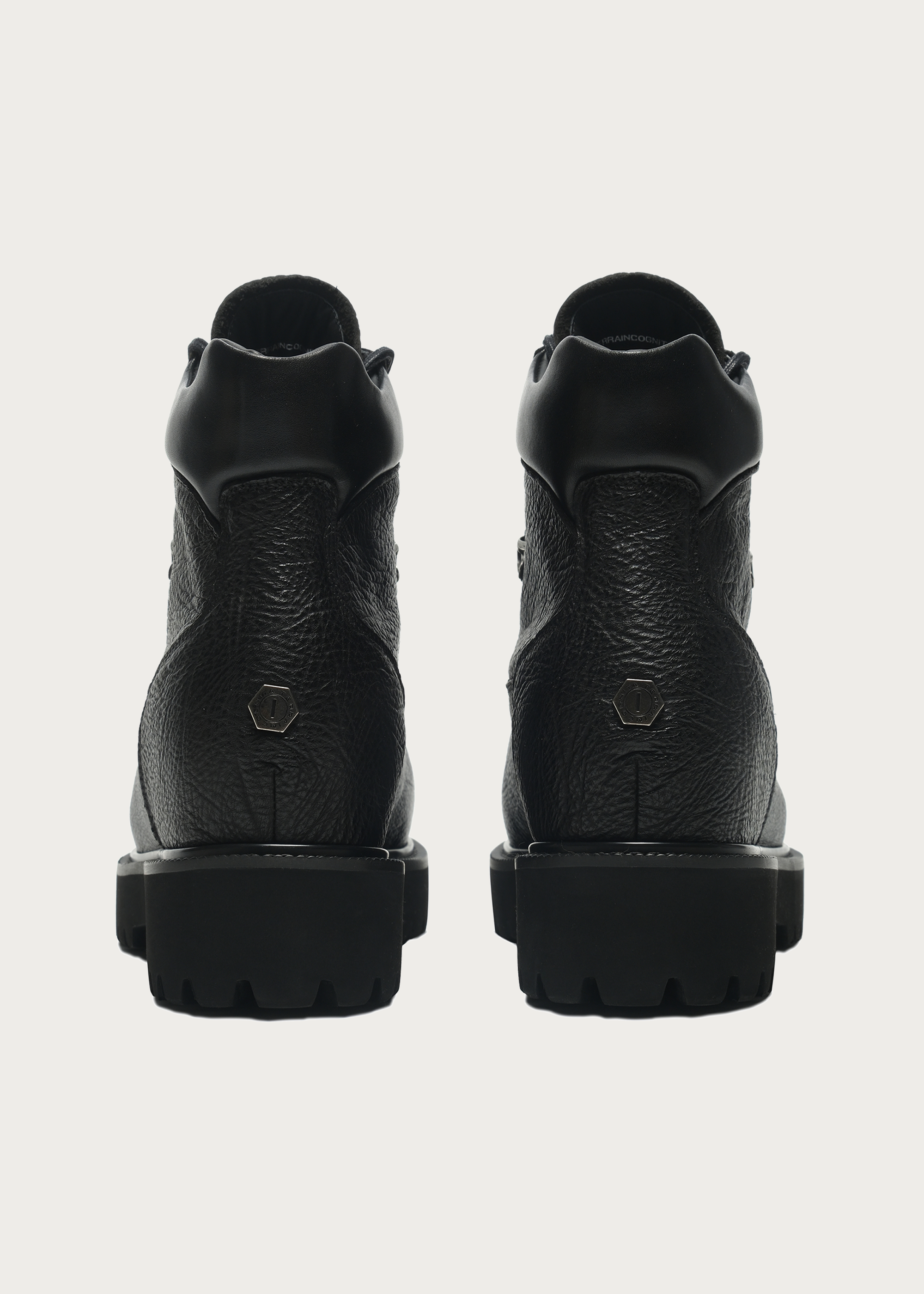 Work-Style Leather Boots Black
