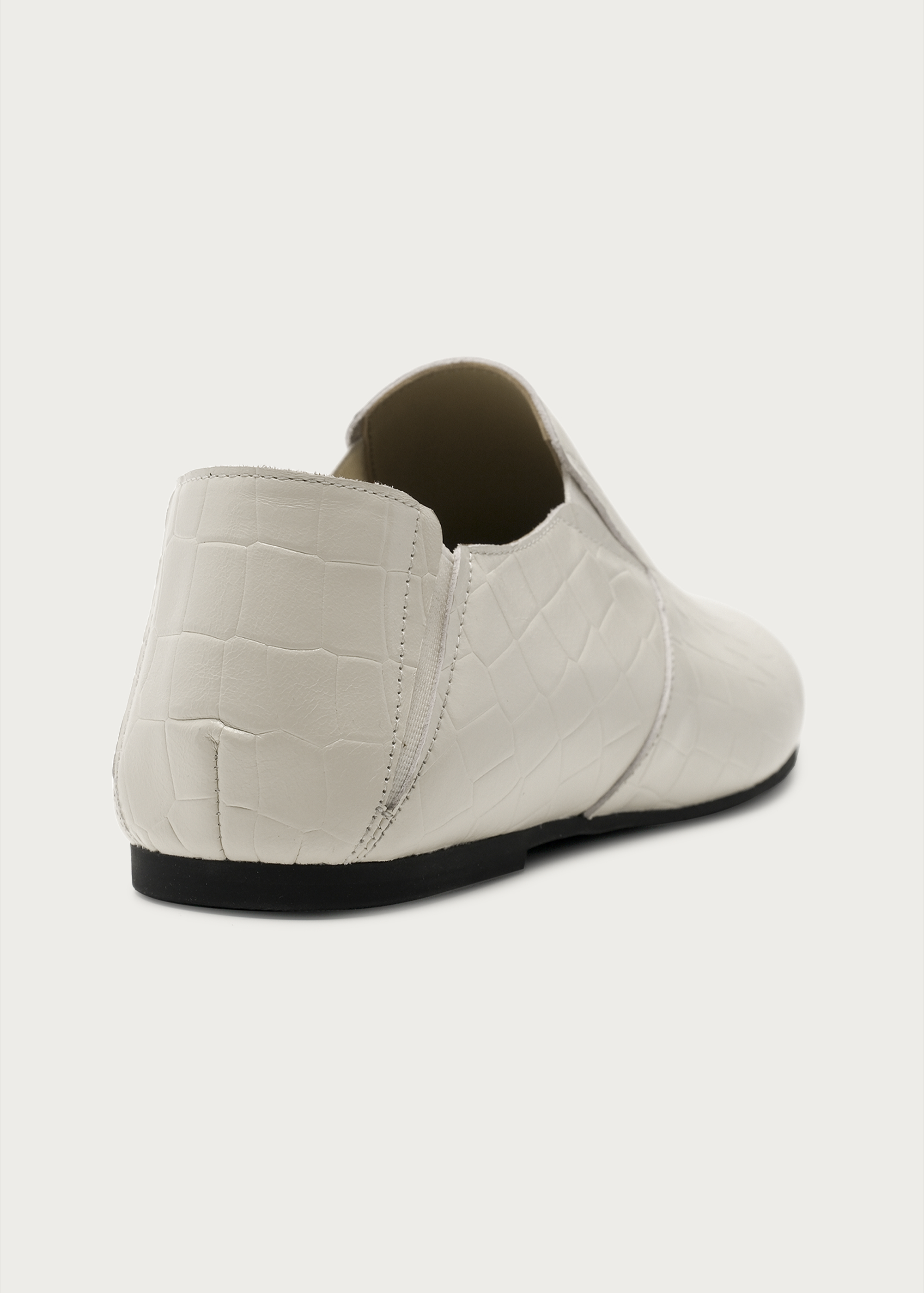 Slip-on Embossed leather loafers White