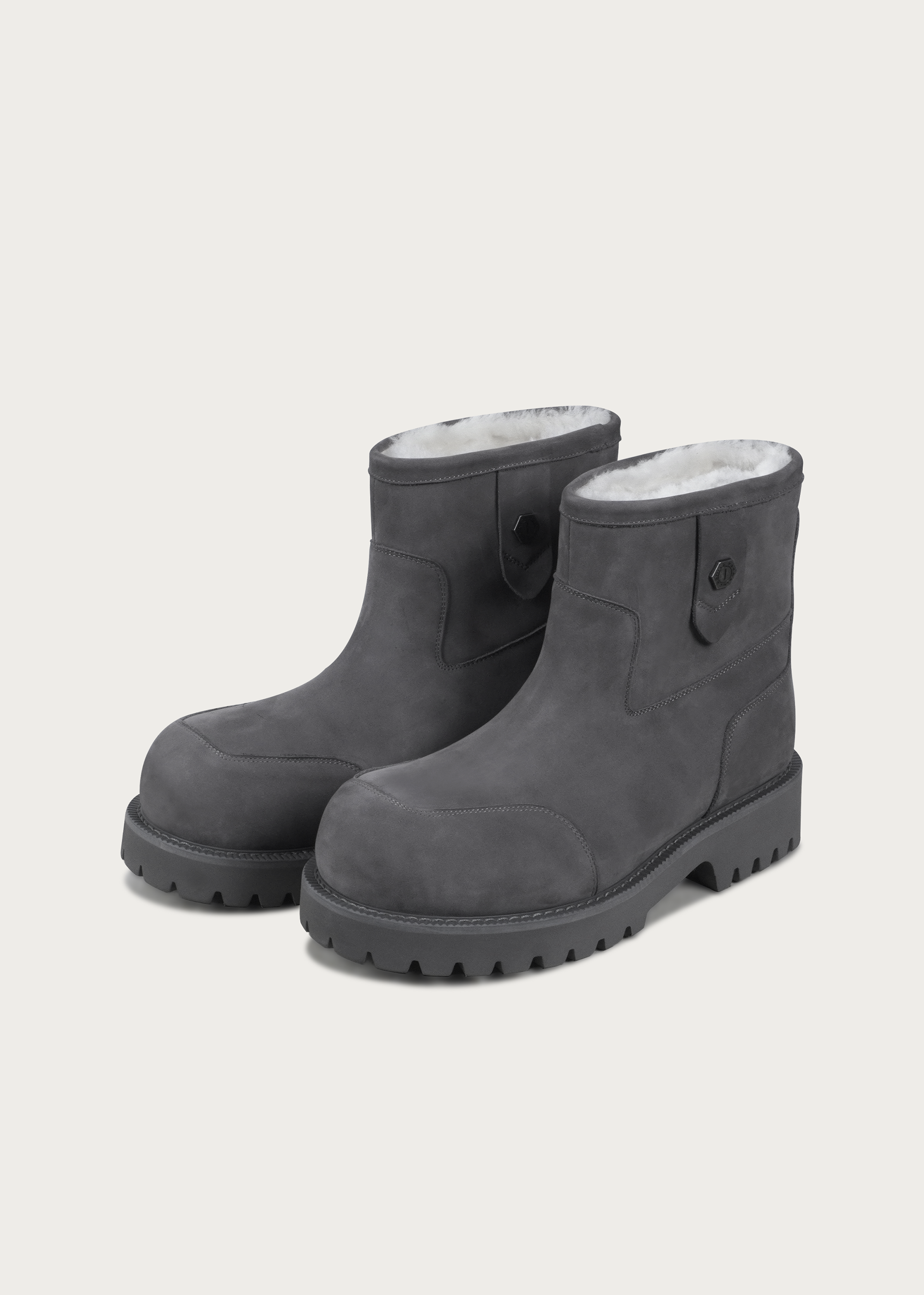 Fleece Mid-Top Snow Boots Misty Gray