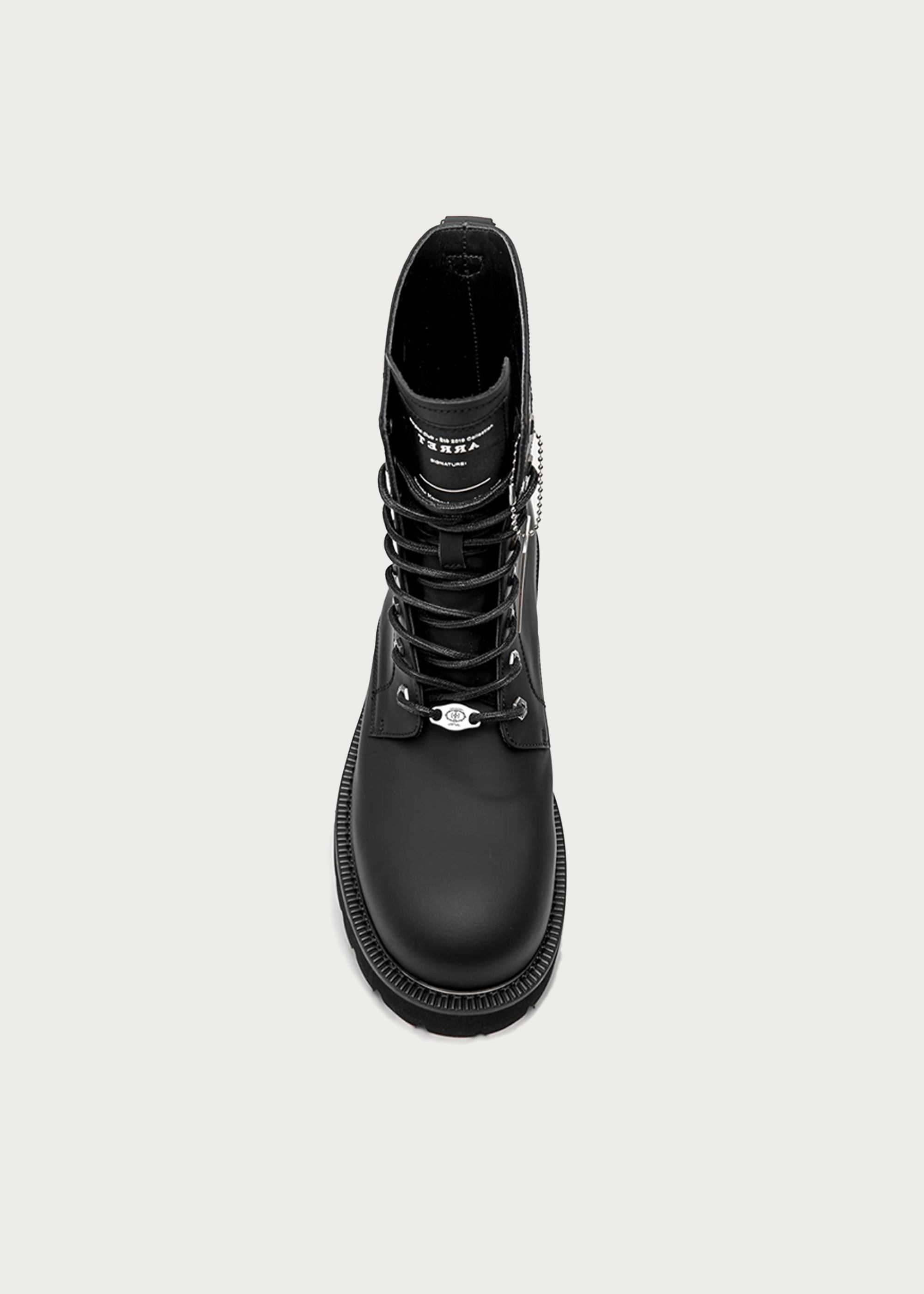 8-Eyelet Mid-Calf Boots Matte Black