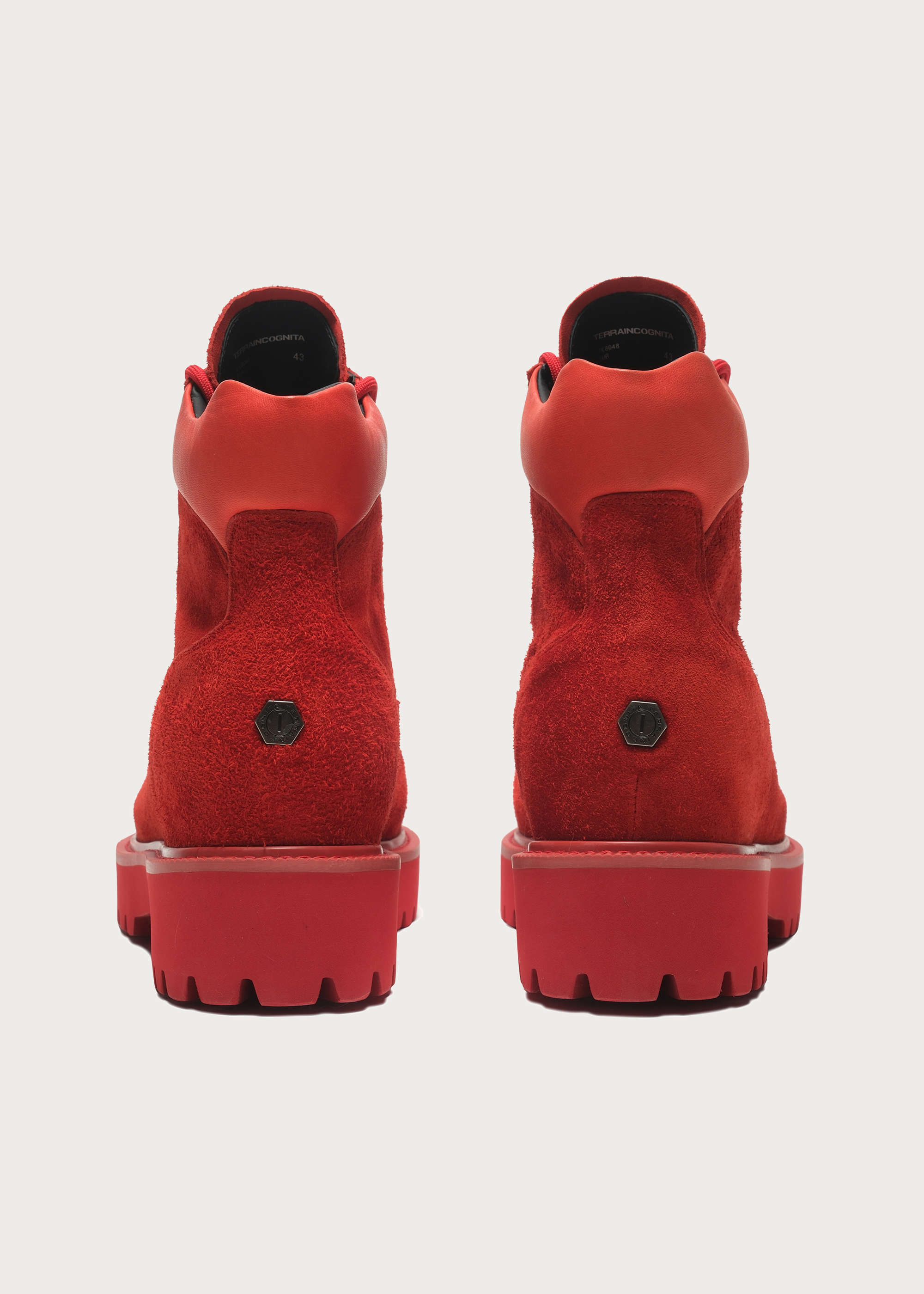 Work-Style Suede Boots Red