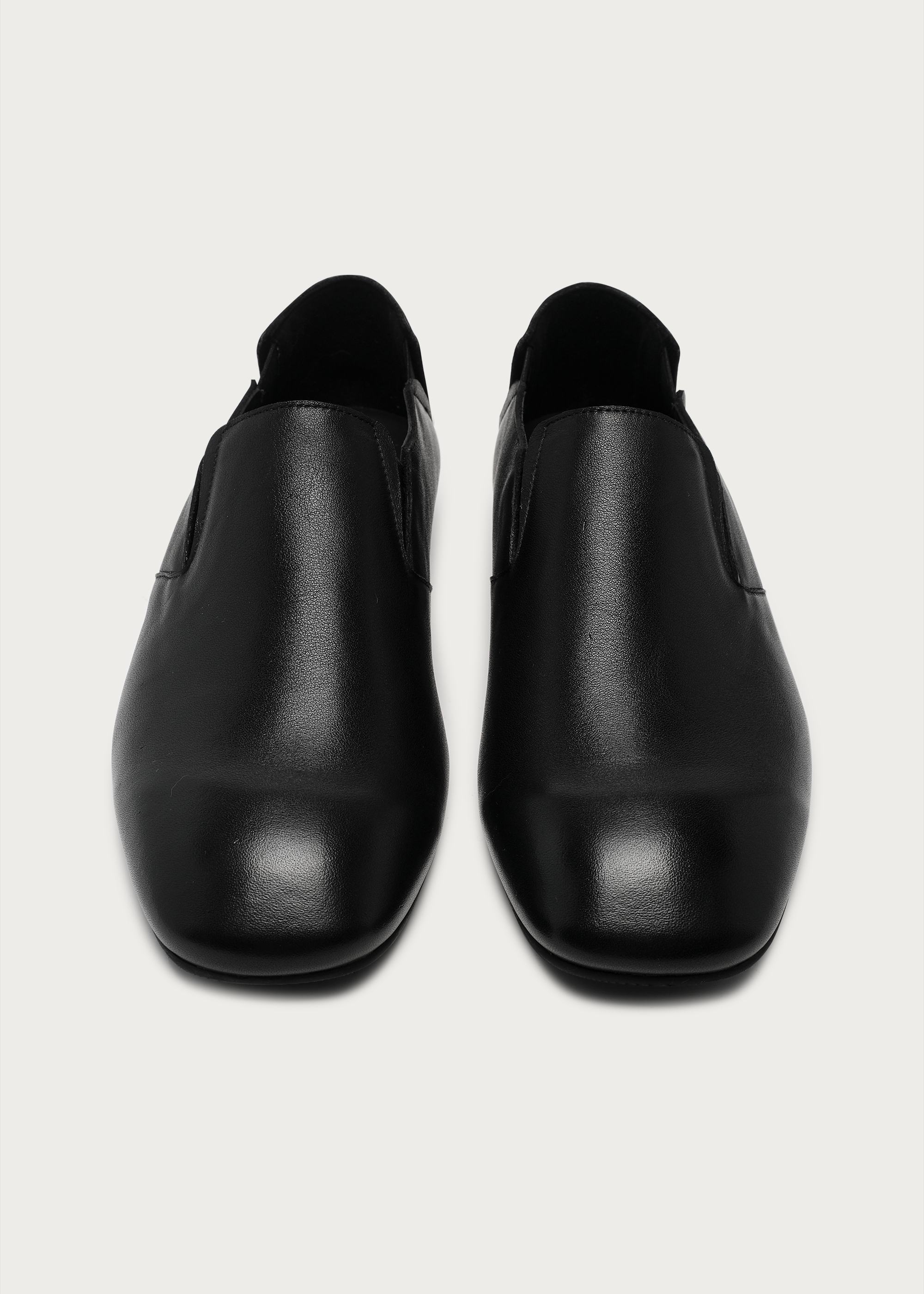 Slip-on leather loafers Black