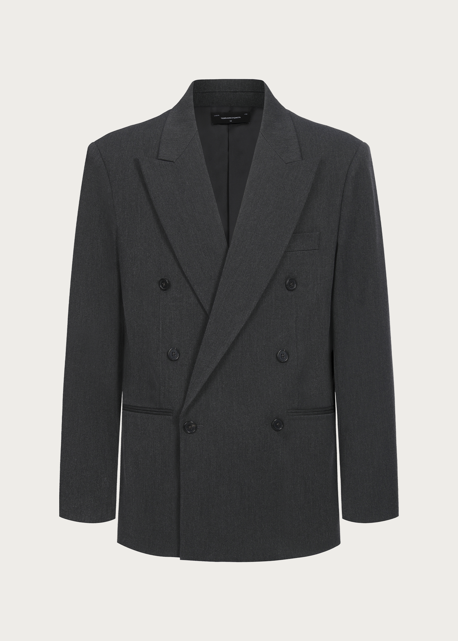 Notch Lapel Suit Blazer Gray