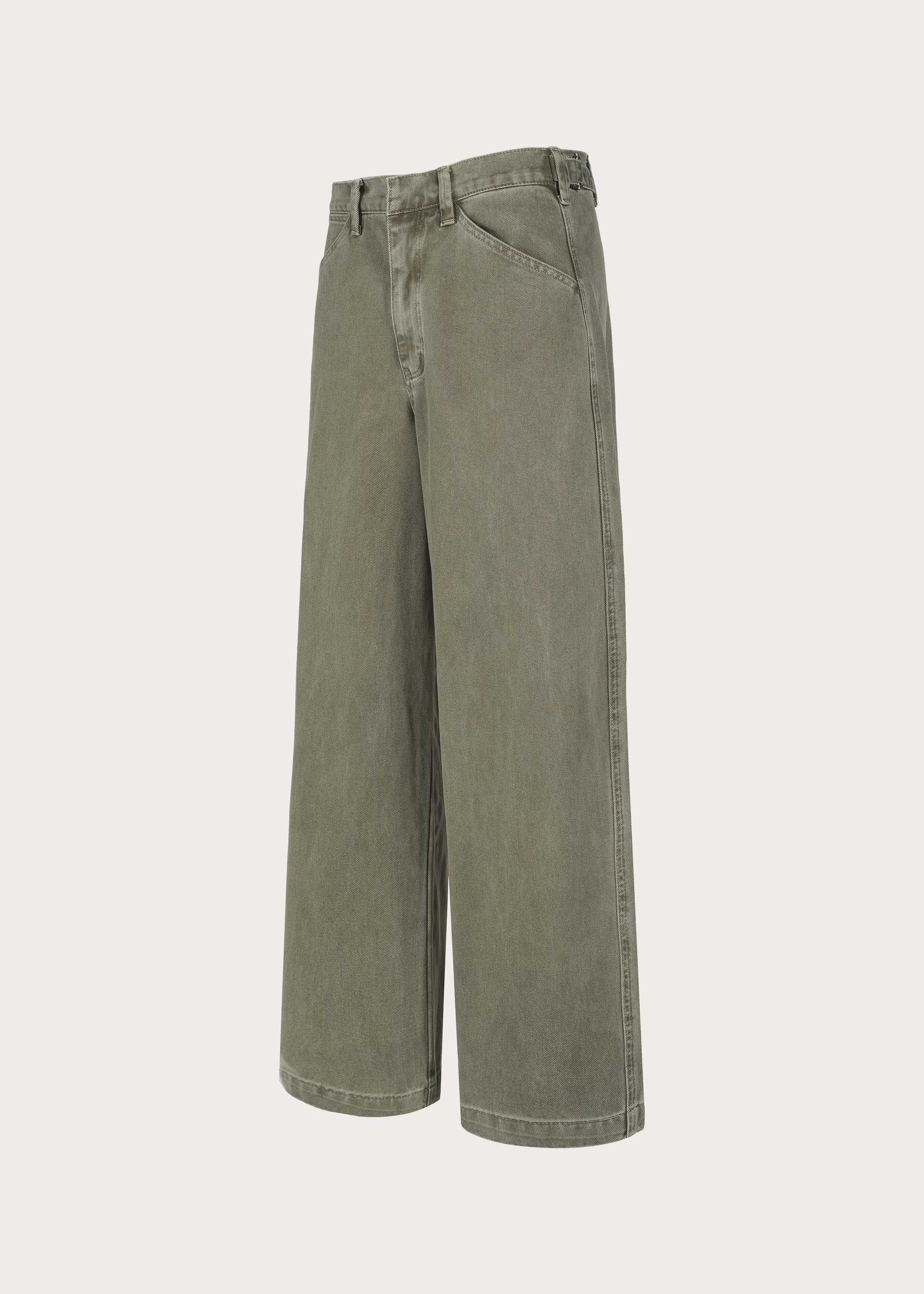 Loose-Fit Adjustable-Waistband Jeans Green