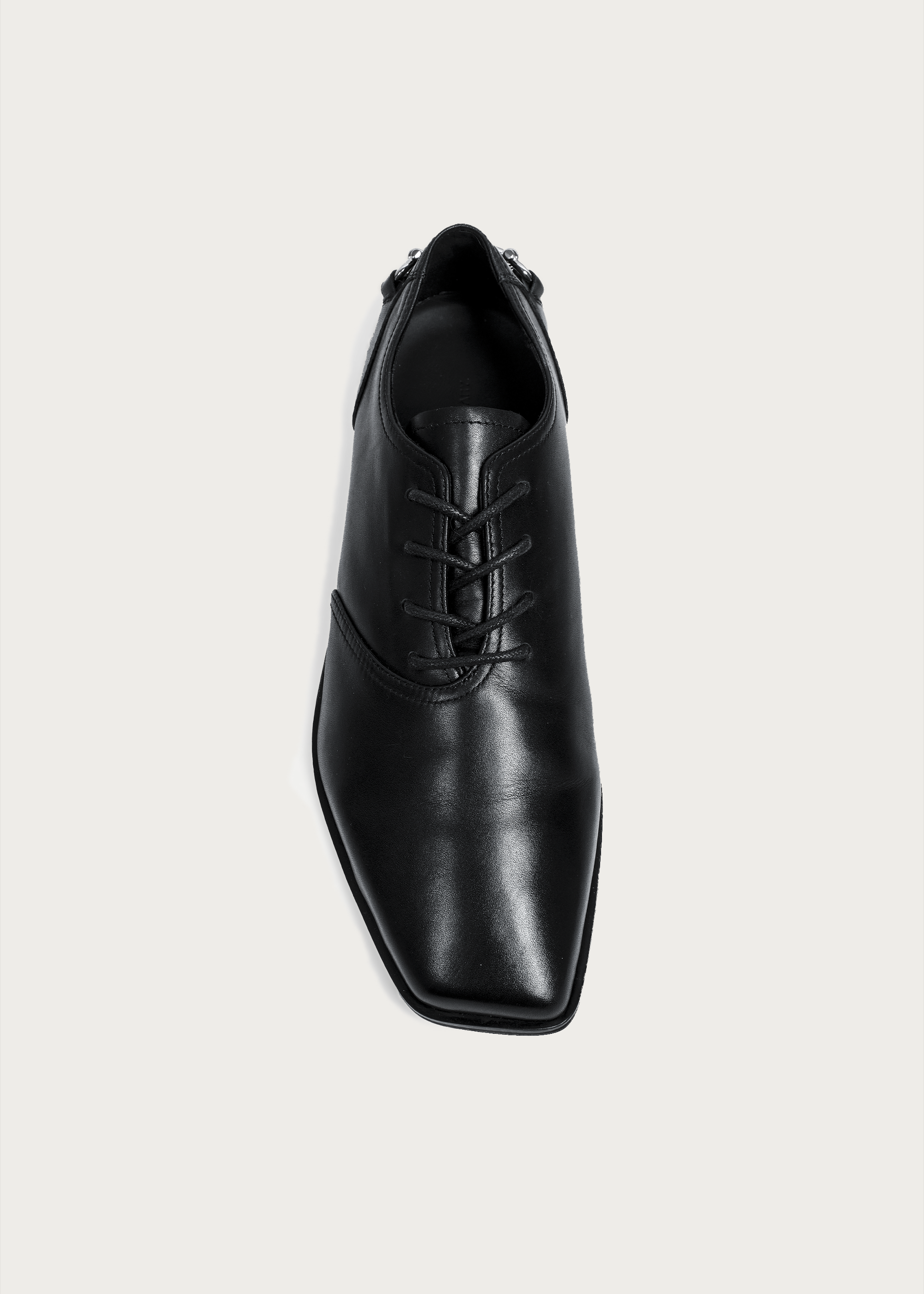 Metal-buckle Derby shoes Black