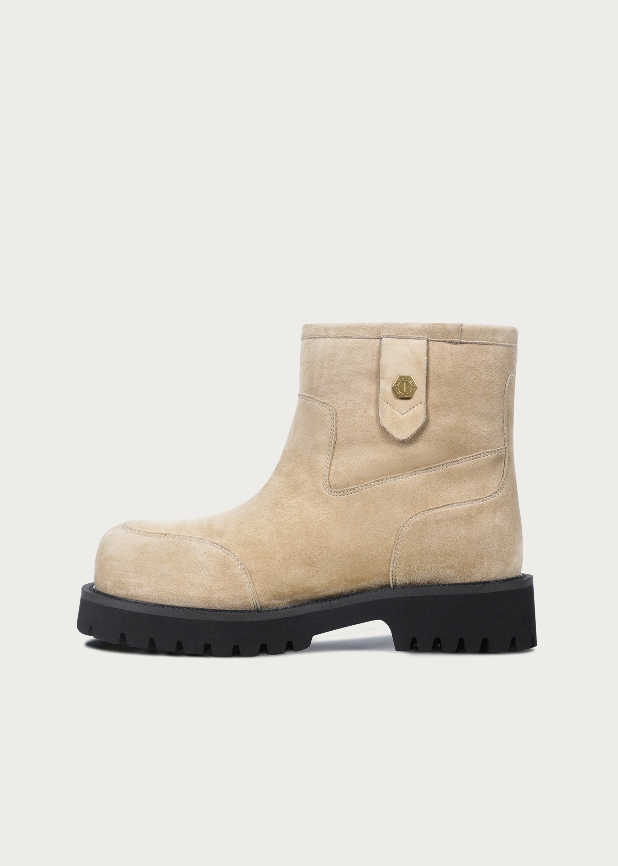 Fleece Mid-Top Snow Boots Light Cream Brown