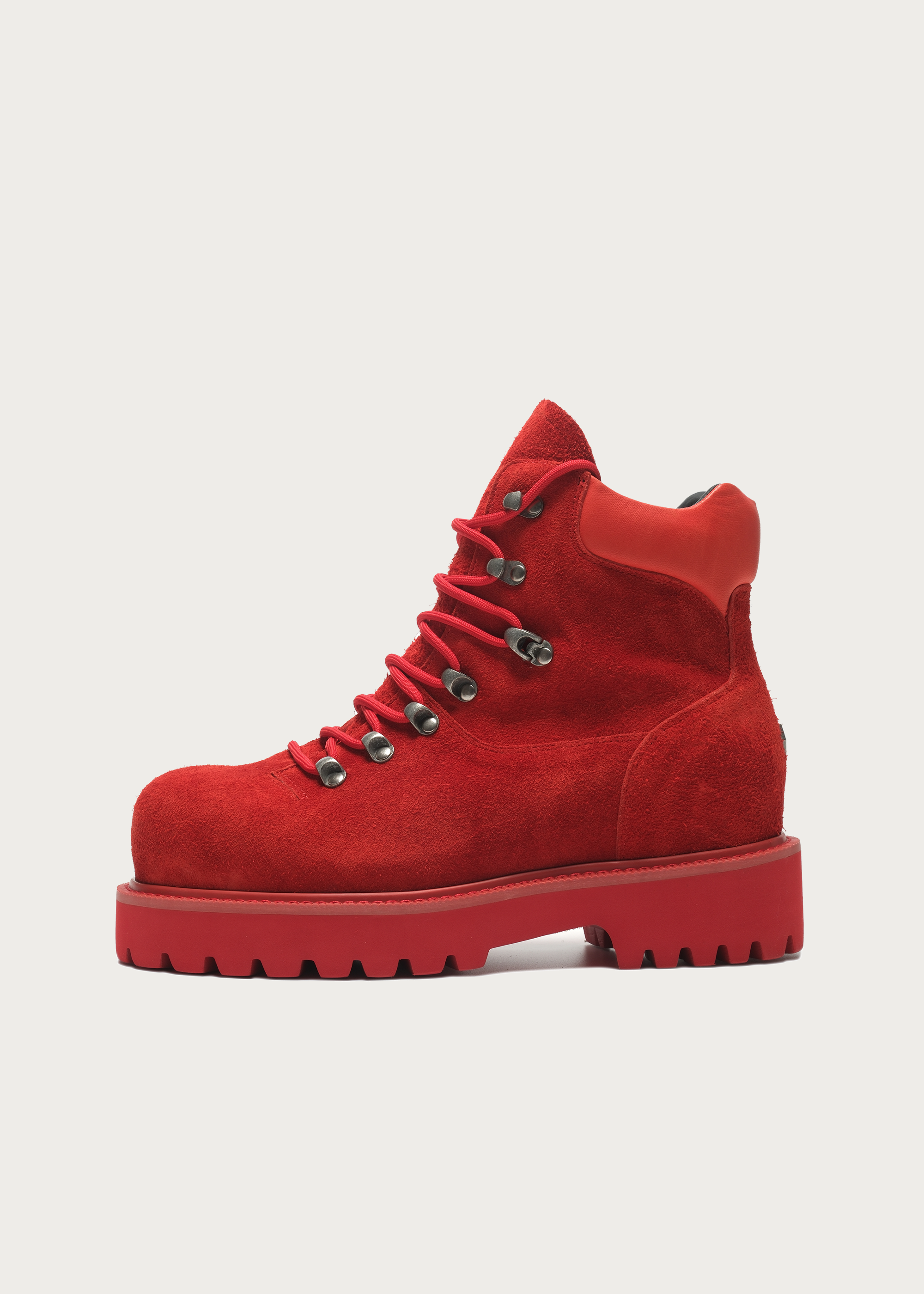 Work-Style Suede Boots Red