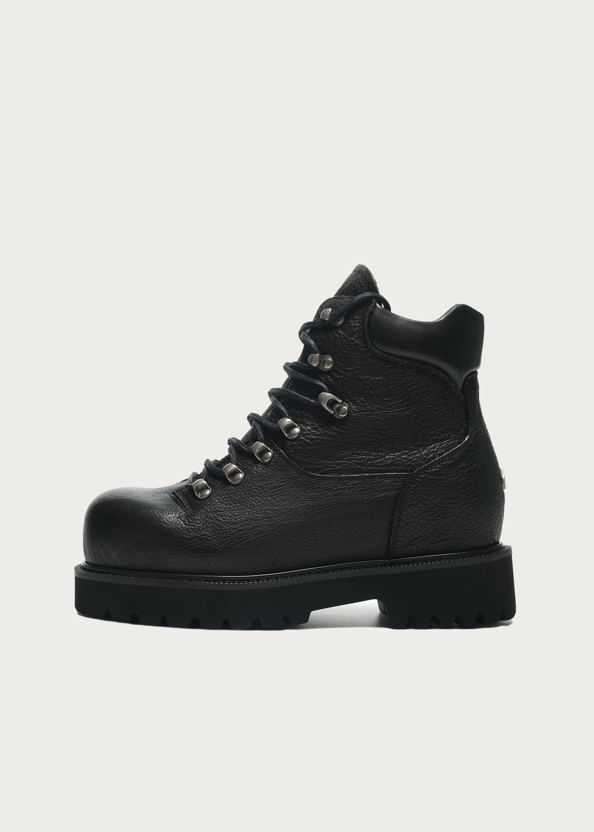 Work-Style Leather Boots Black