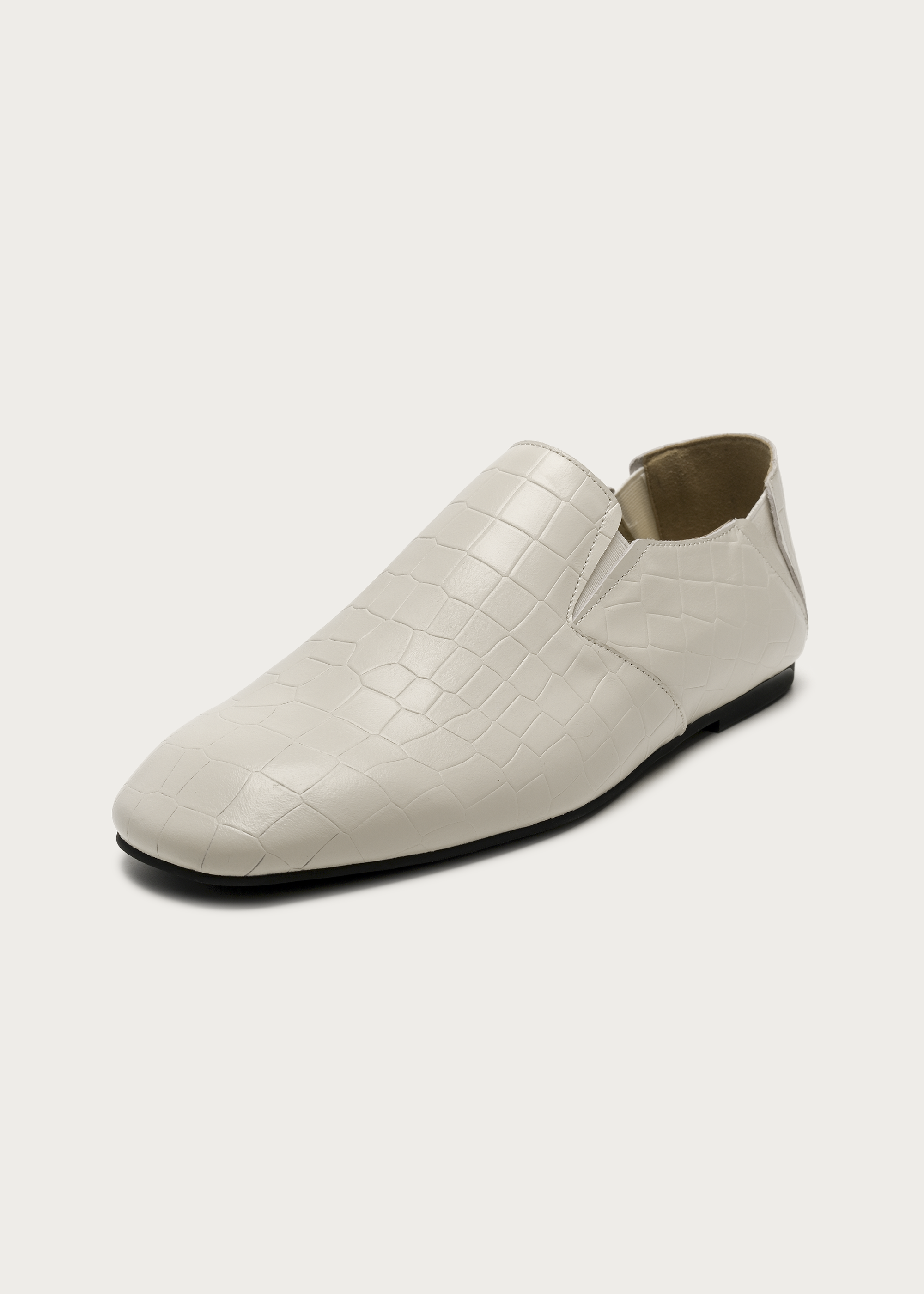 Slip-on Embossed leather loafers White