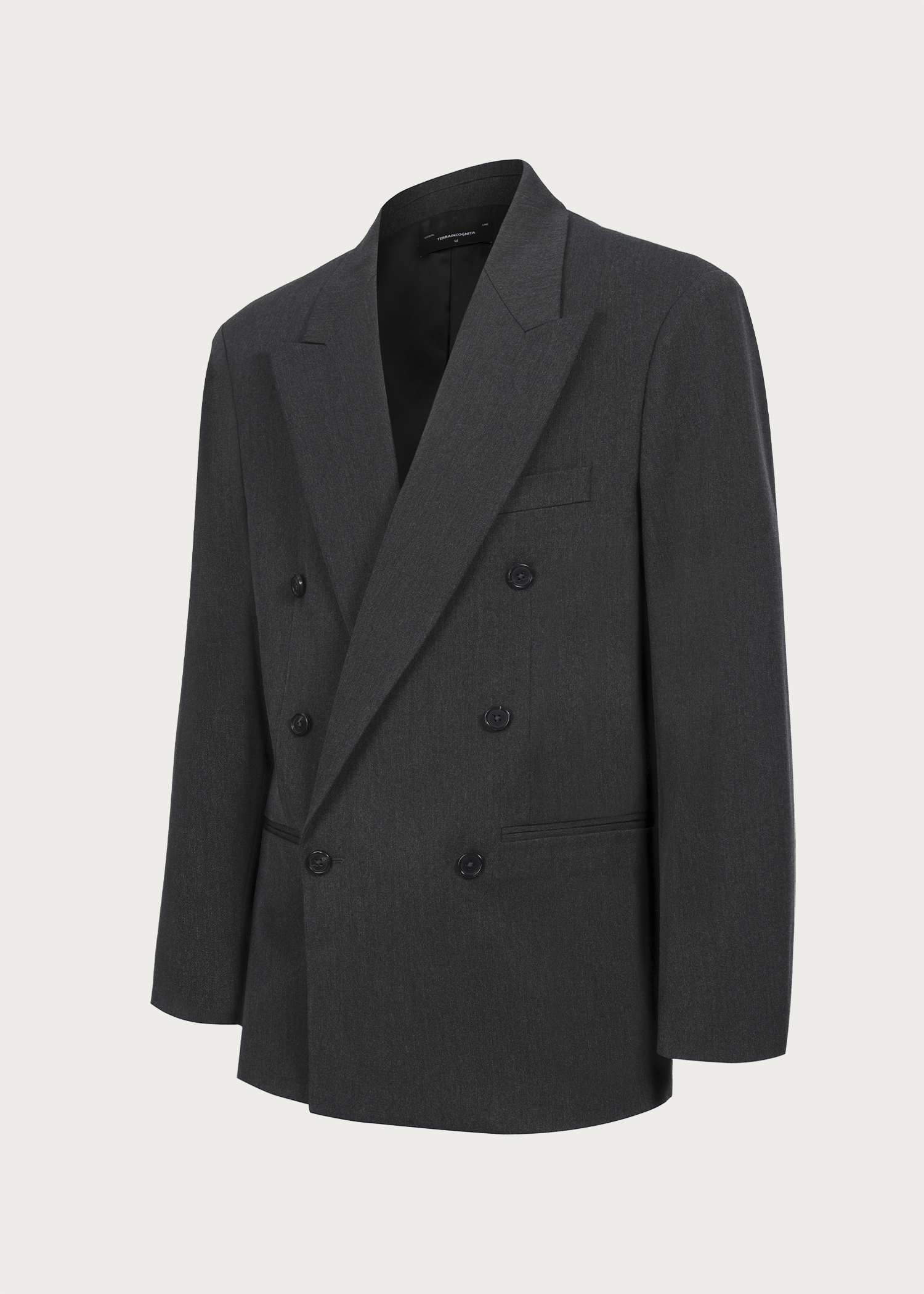 Notch Lapel Suit Blazer Gray
