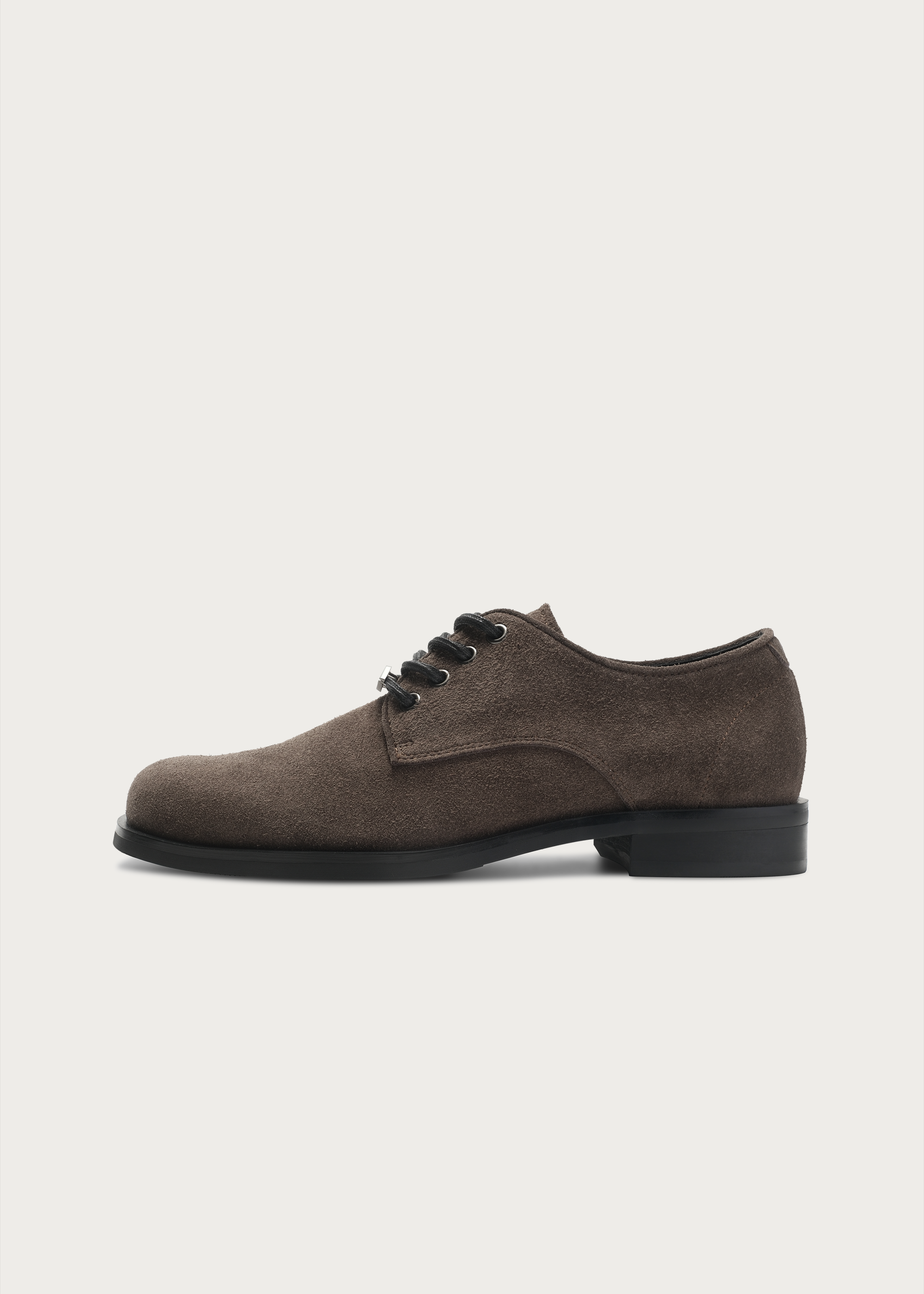 Suede Derby Shoes Brownish Gray
