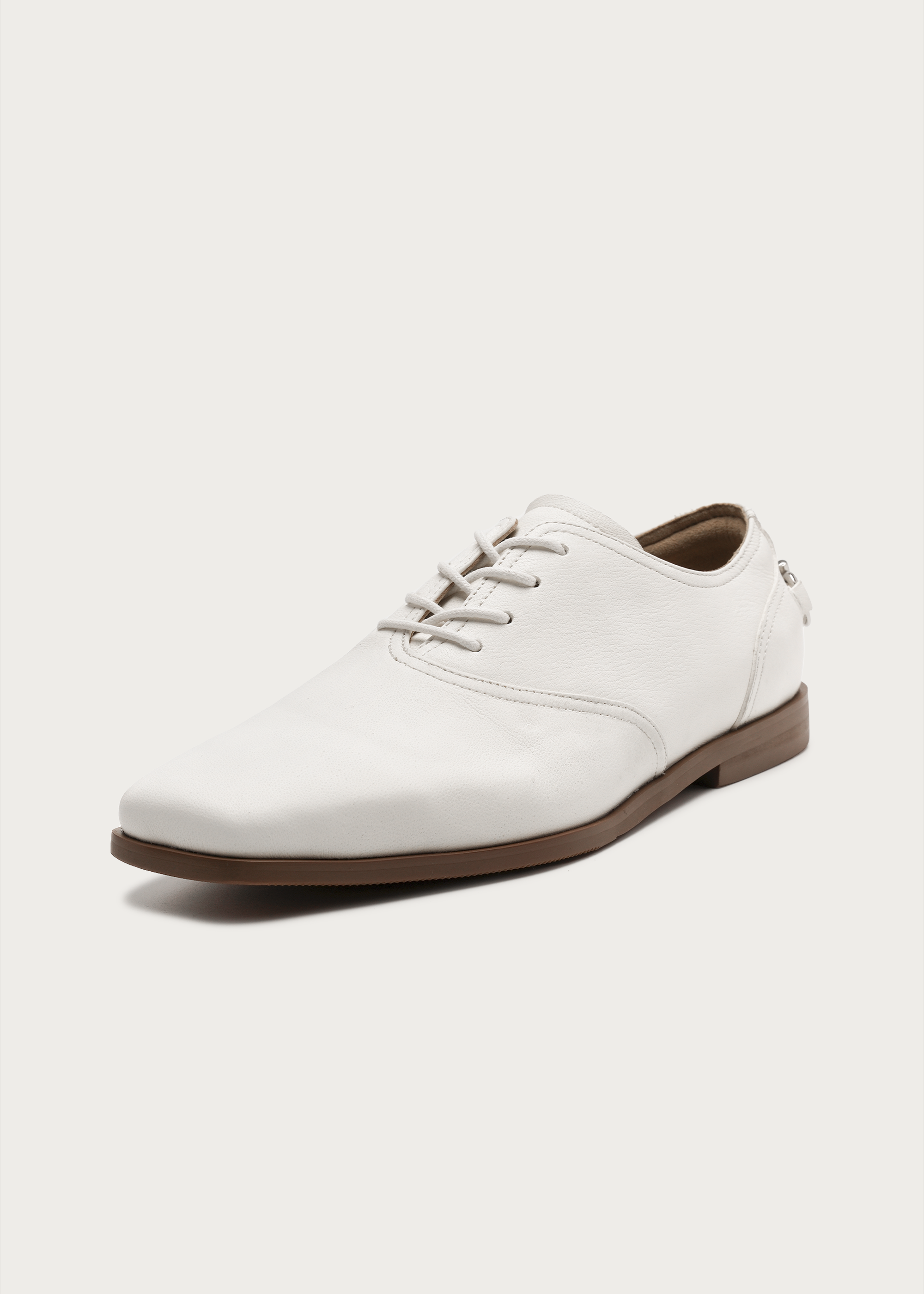 Metal-buckle Derby shoes White