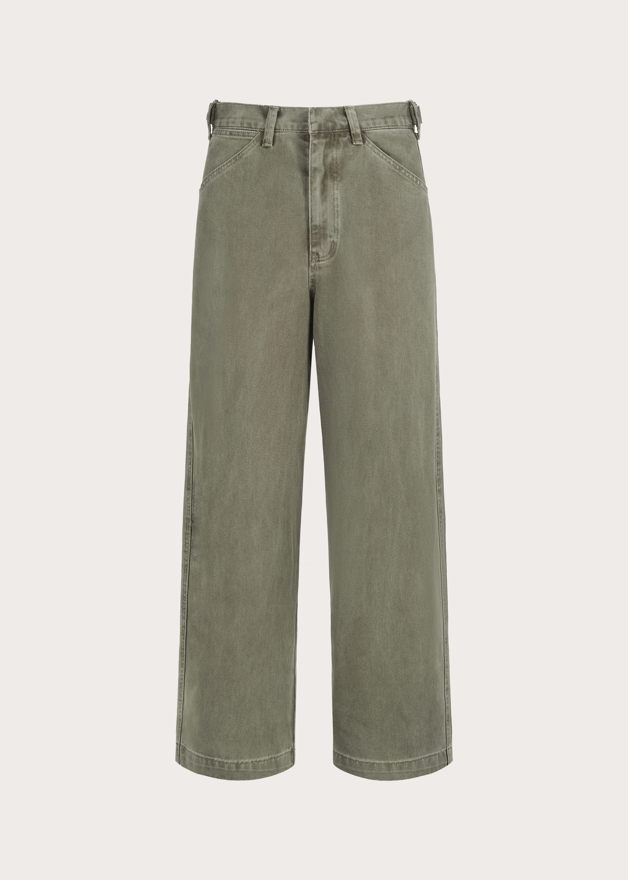 Loose-Fit Adjustable-Waistband Jeans Green