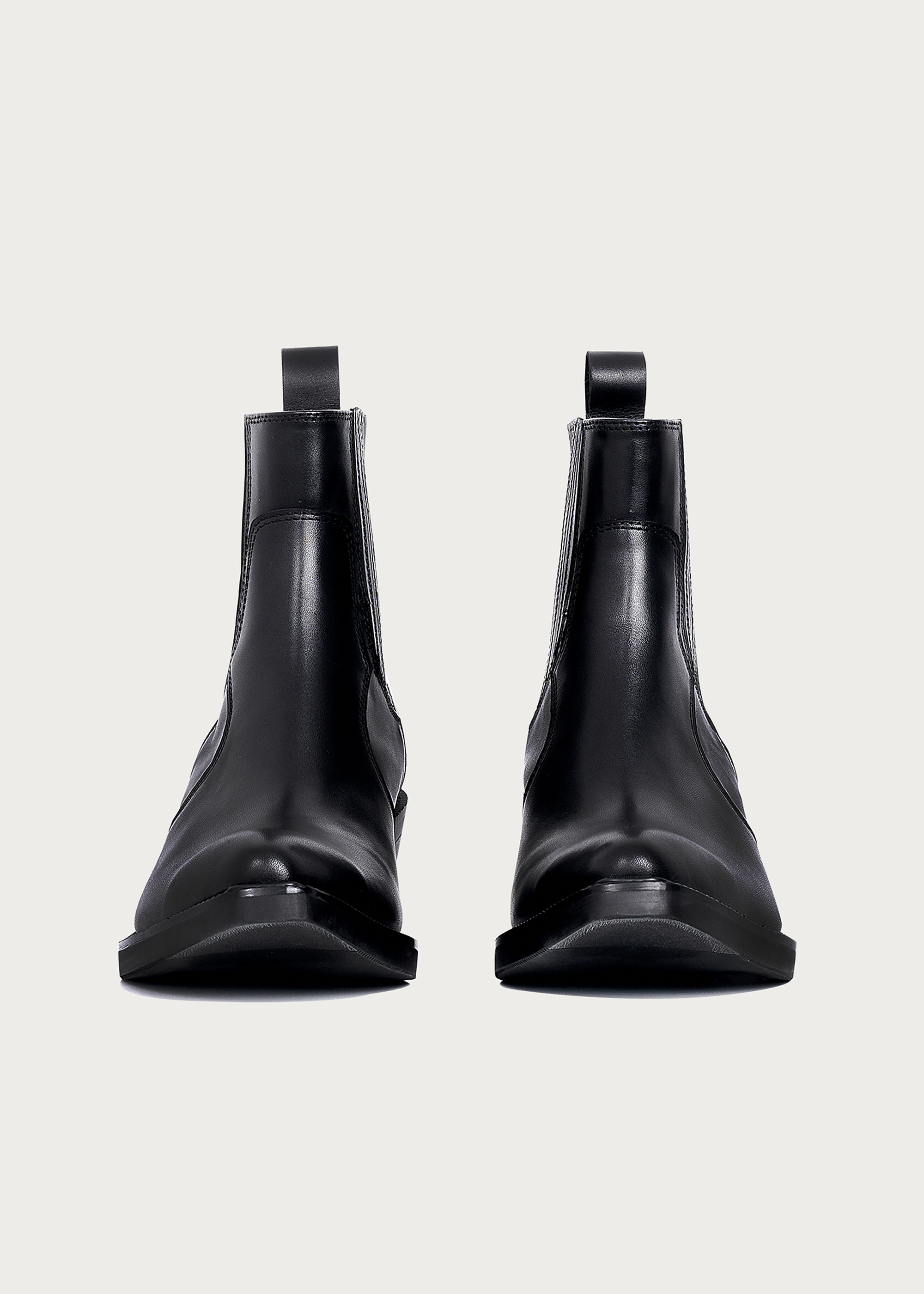 Pointed-Toe Calfskin Chelsea Boots Obsidian Black