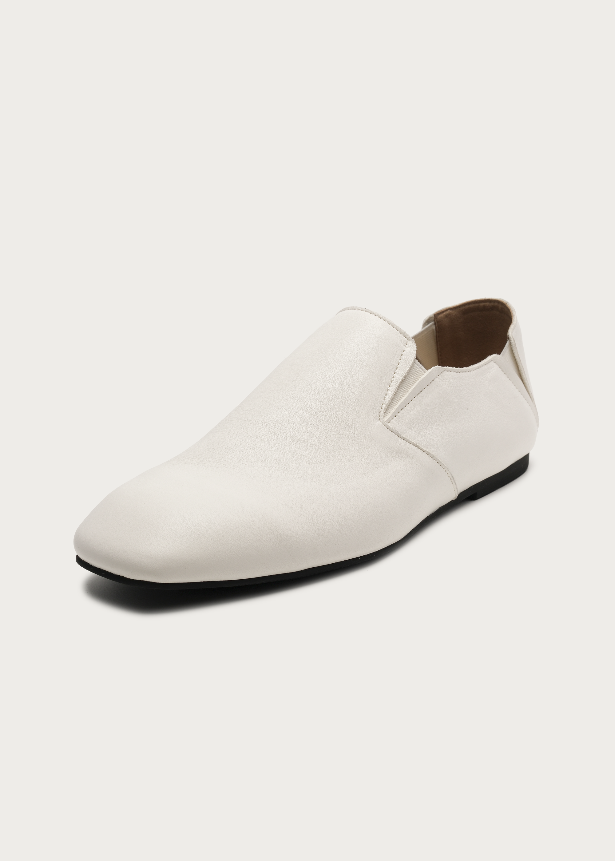 Slip-on leather loafers White