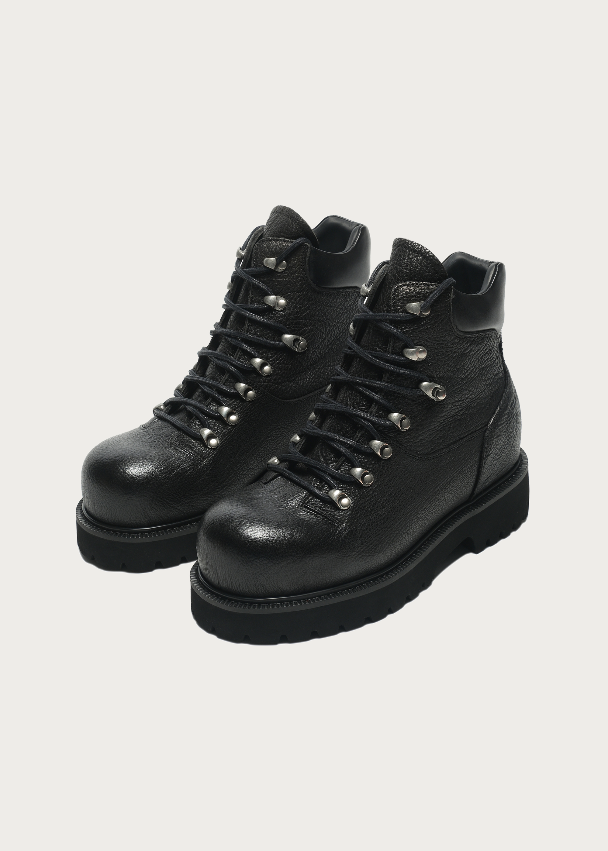 Work-Style Leather Boots Black