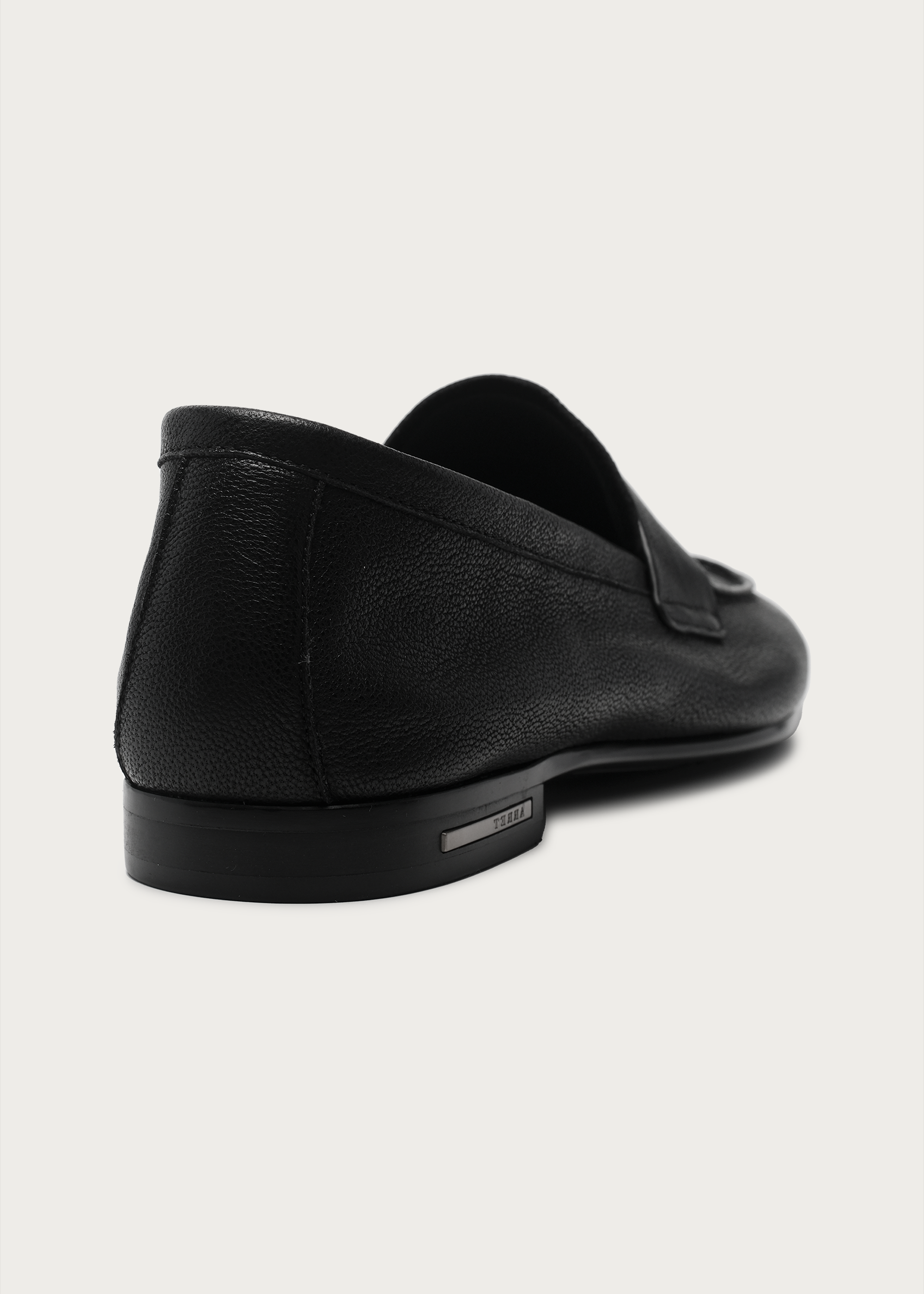 Camel leather loafers Black