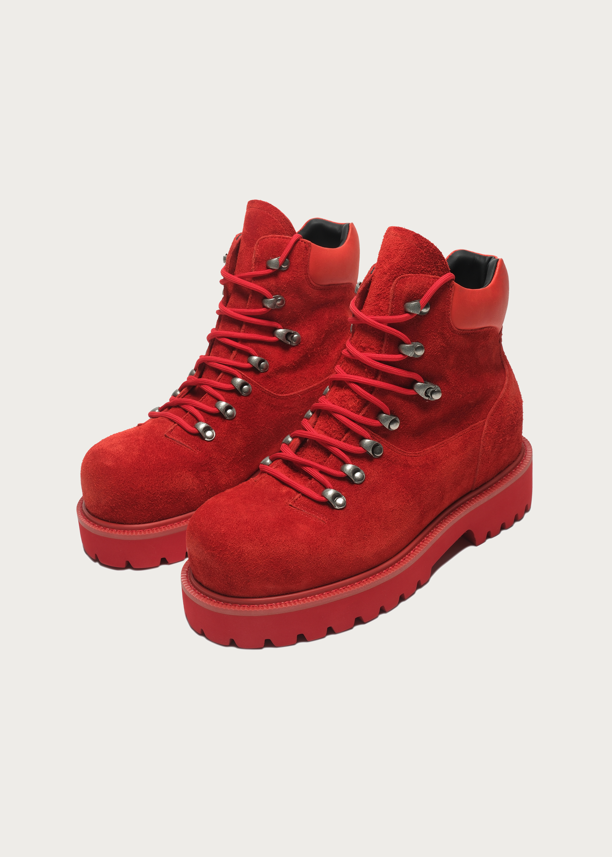 Work-Style Suede Boots Red