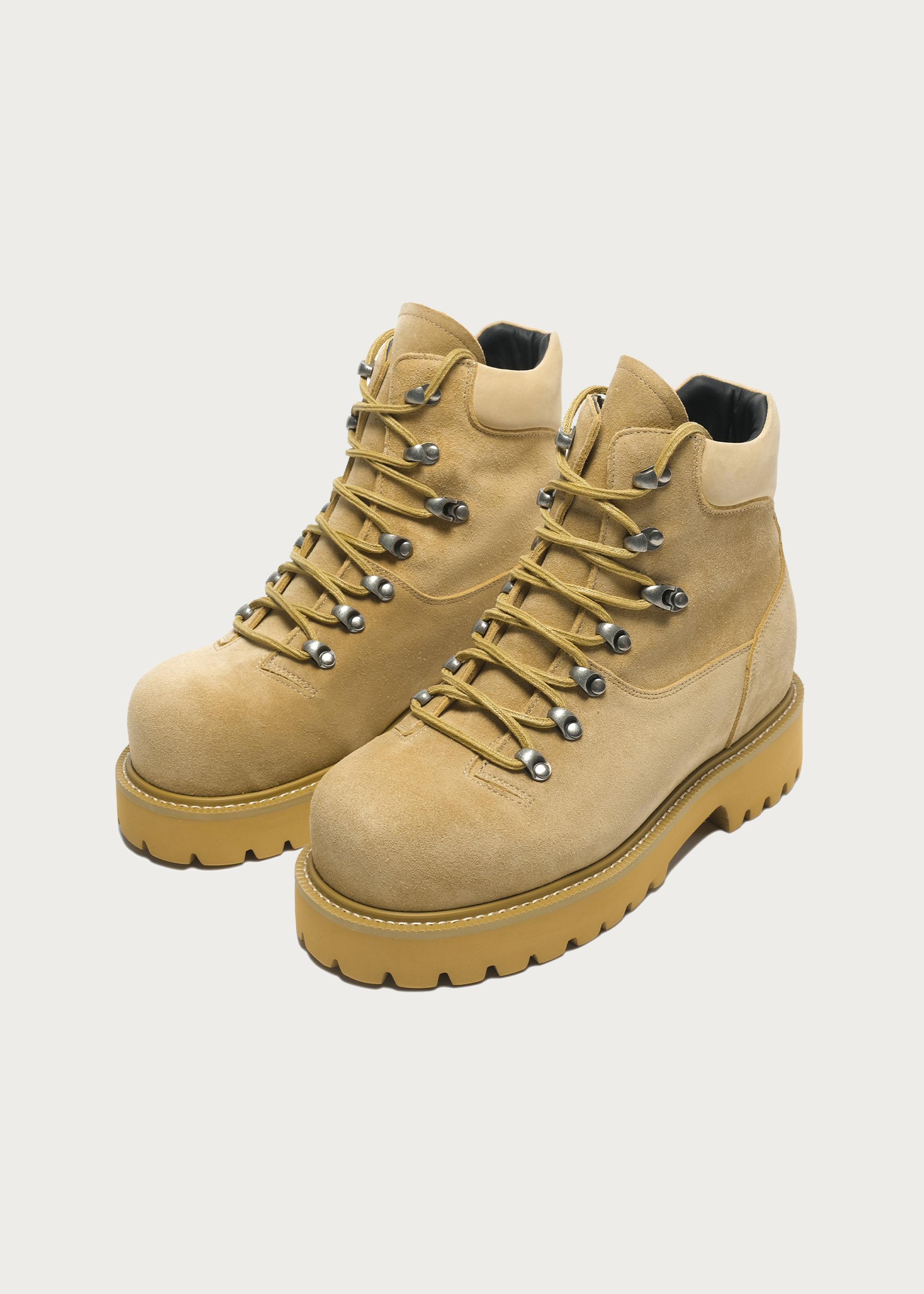 Work-Style Suede Boots Khaki